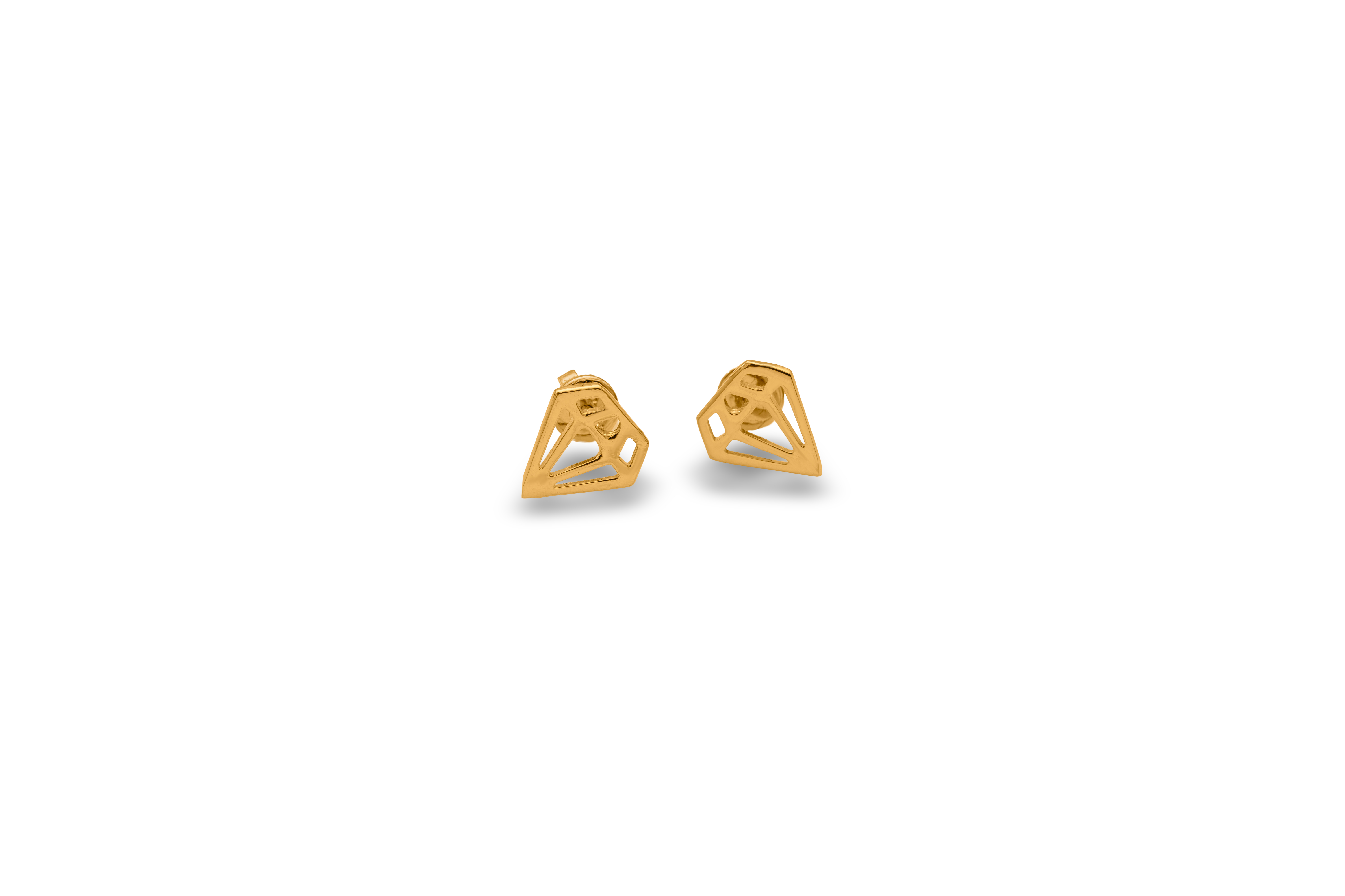 Gemline silver stud earrings – handcrafted silver EARRINGS (alternate view)