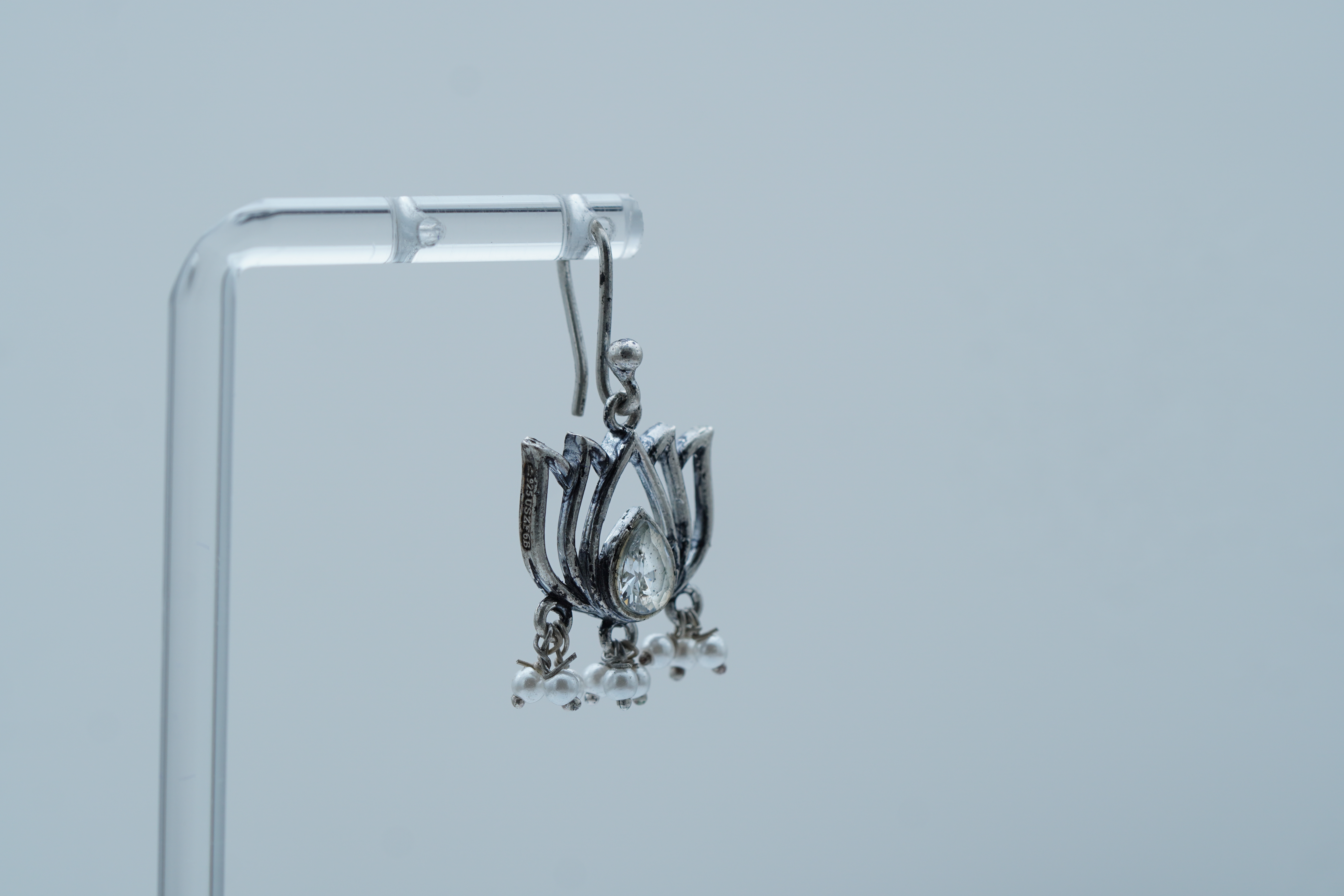 LOTUS BLOOM SILVER DANGLERS