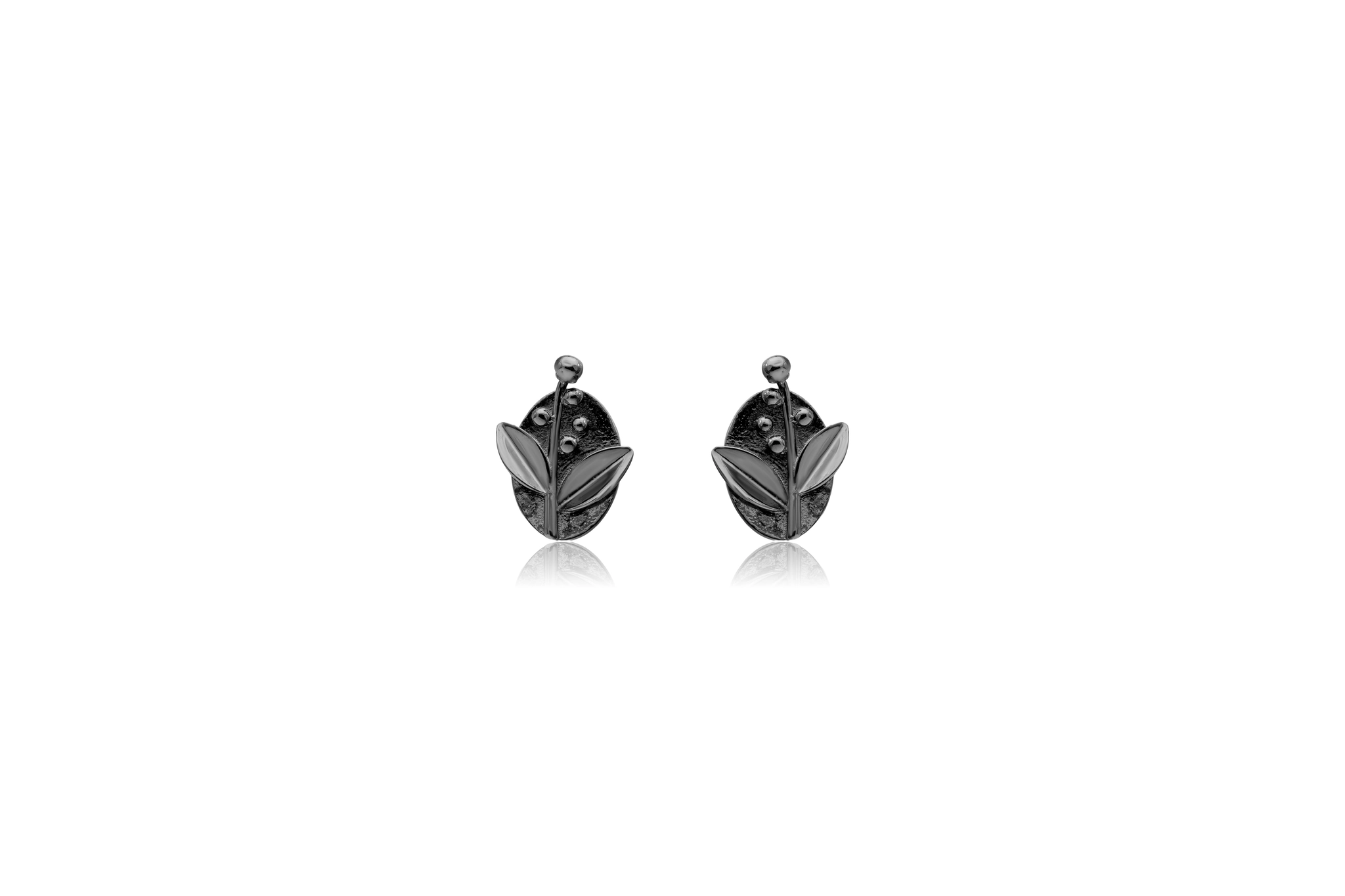 Shrubbery Silver Stud Earrings