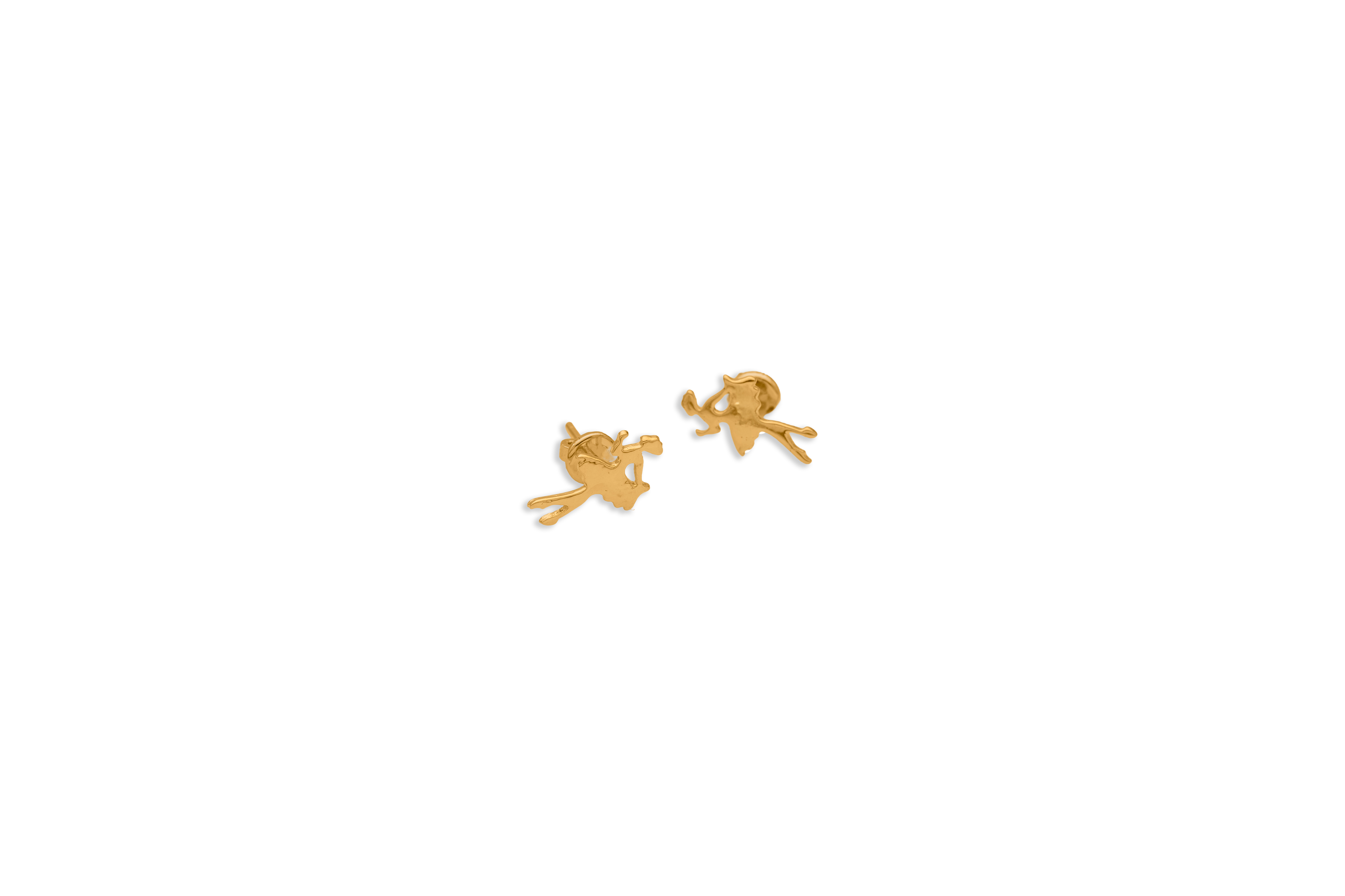 Ballerina charm stud earrings – handcrafted silver EARRINGS (alternate view)