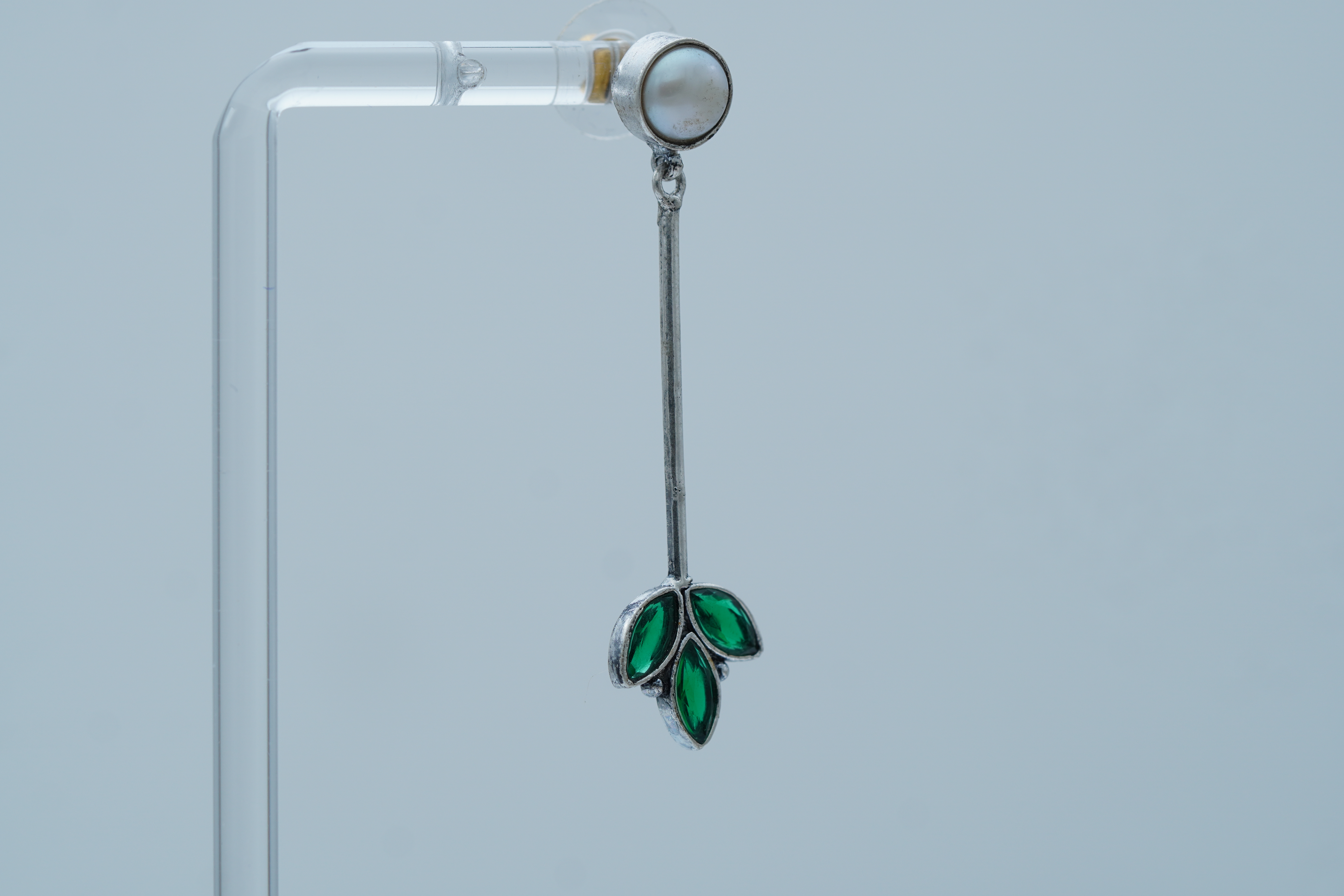 SILVER FLORA DROP EARRINGS