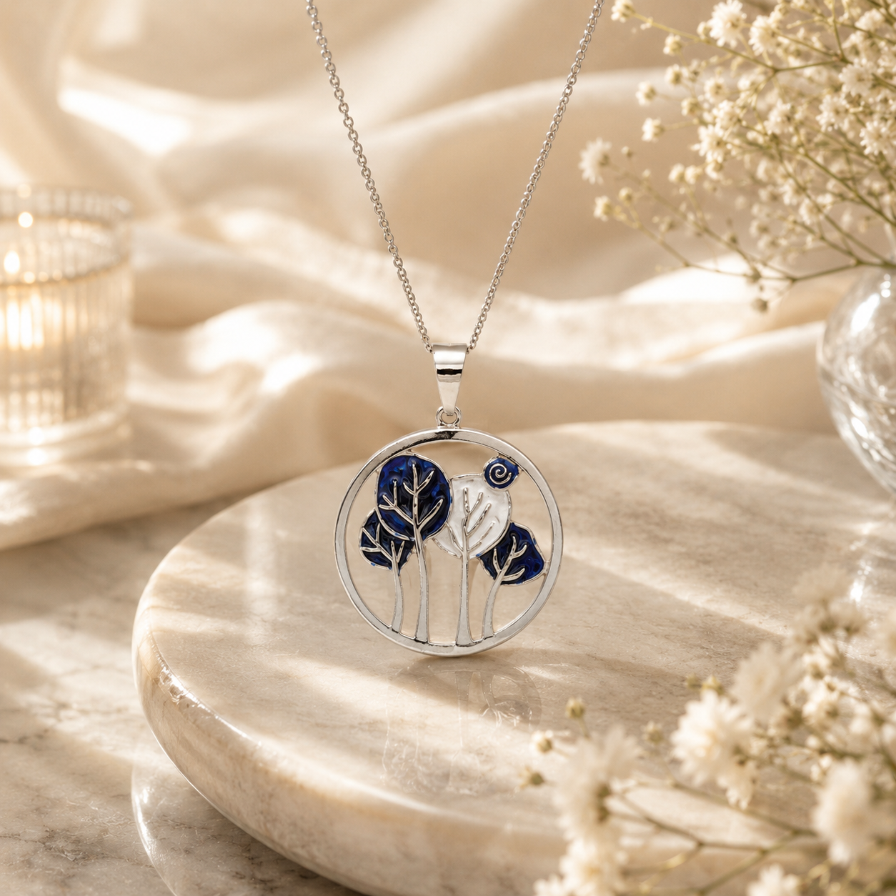 Verdure silver pendant – handcrafted silver PENDANTS (alternate view)