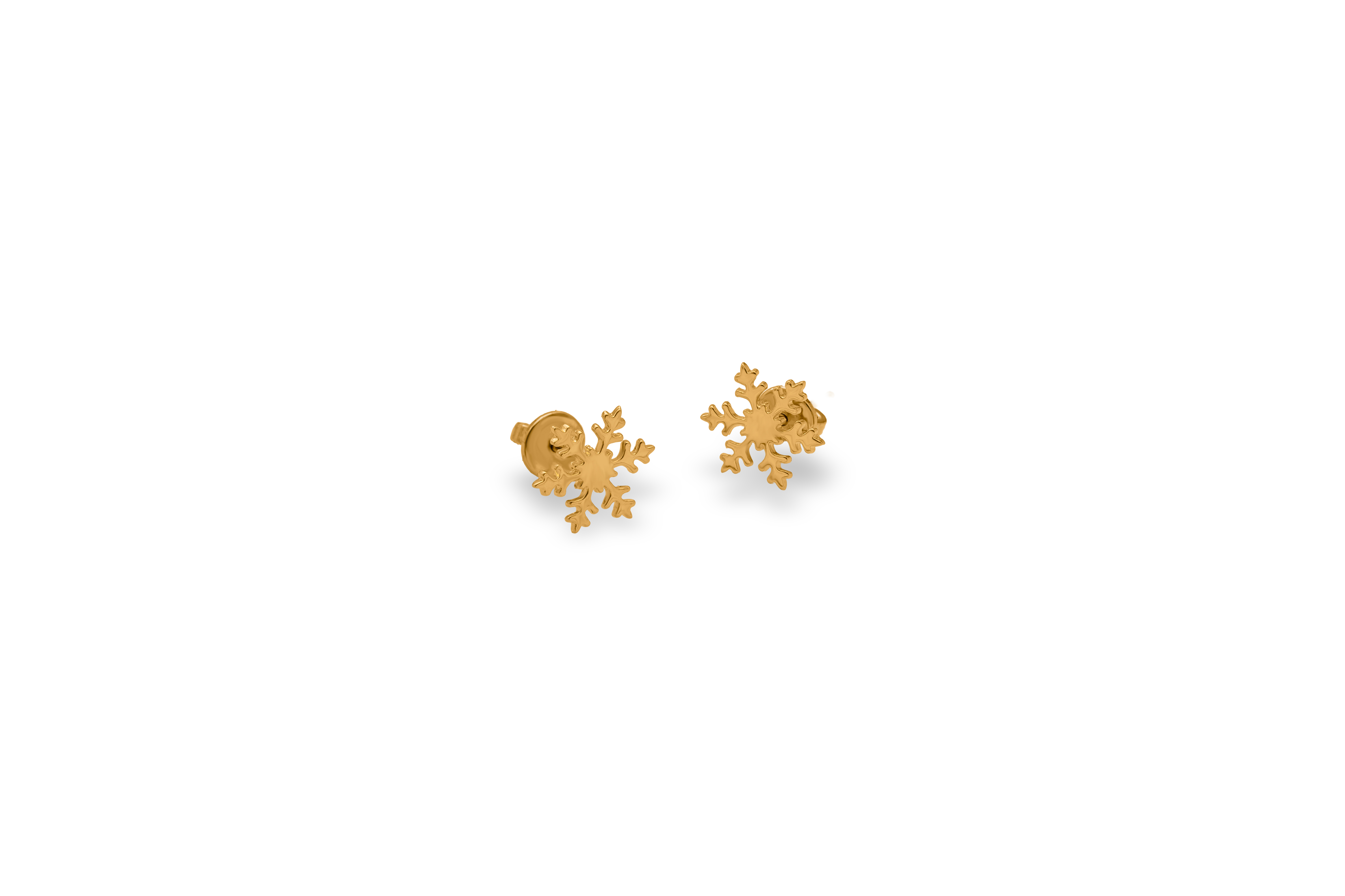 Glowing snowflake stud earrings – handcrafted silver EARRINGS (alternate view)