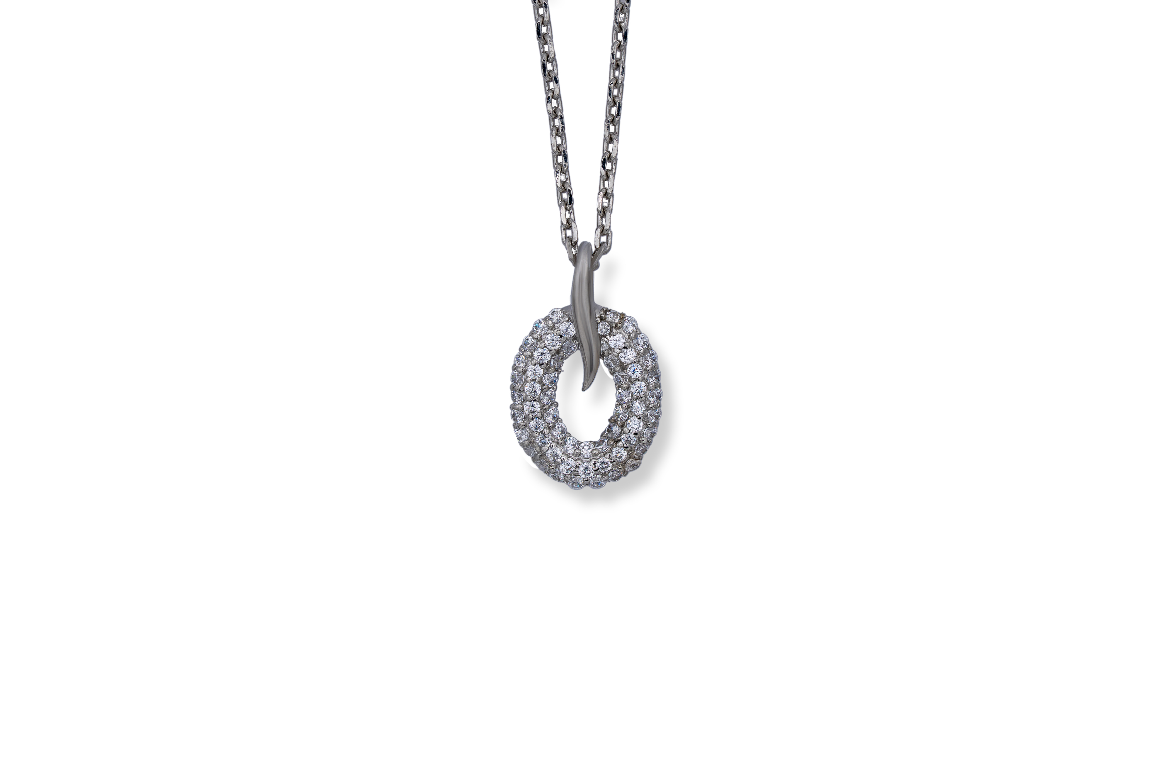 92.5 Silver Zircon Orbit Pendant