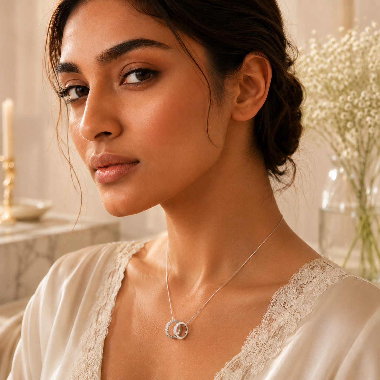 SILVER DUAL RING PENDANT