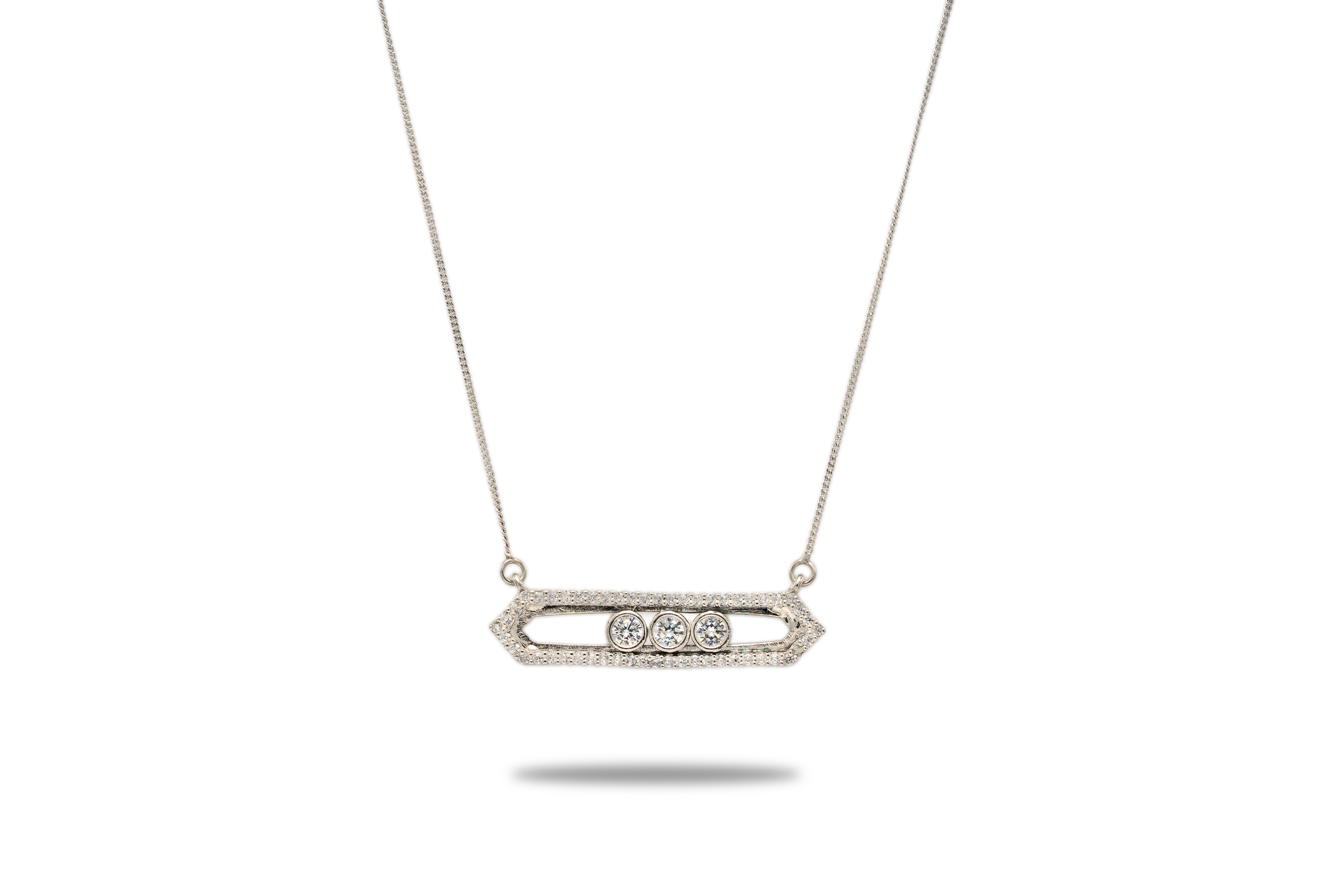 SILVER THREE STONE BAR