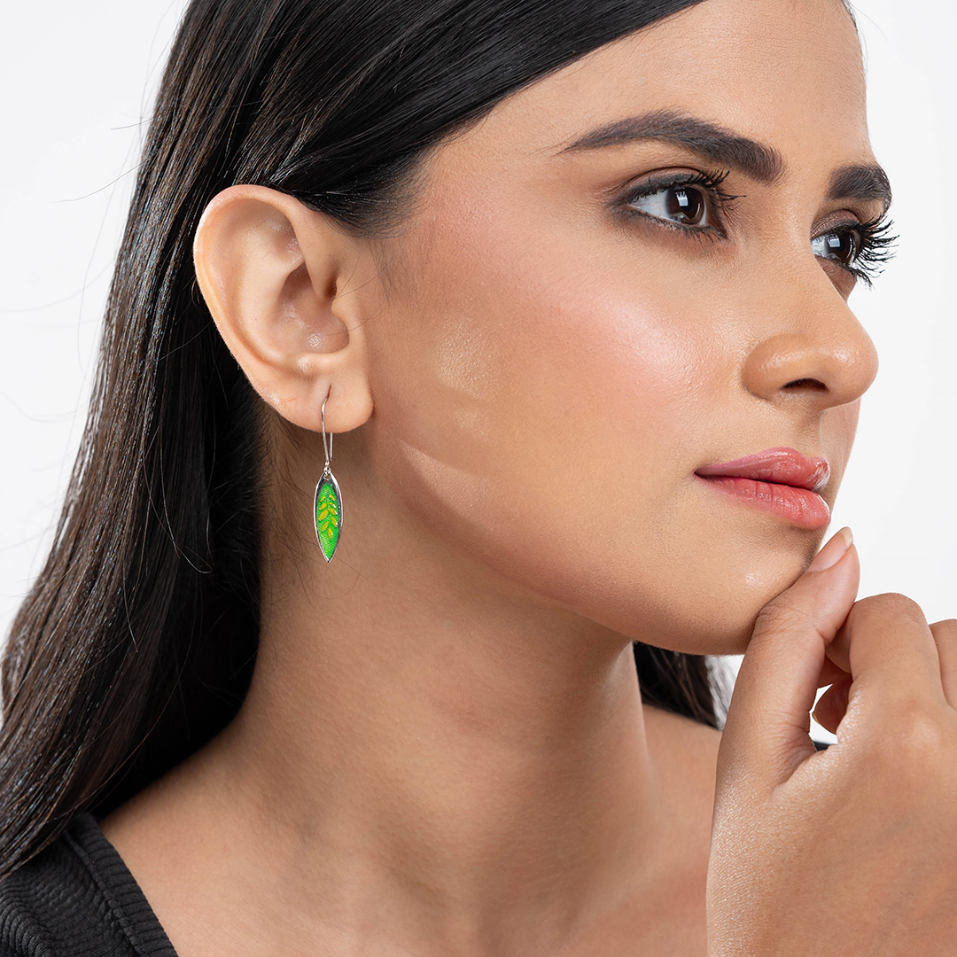LEAFLINE SILVER DROP EARRINGS