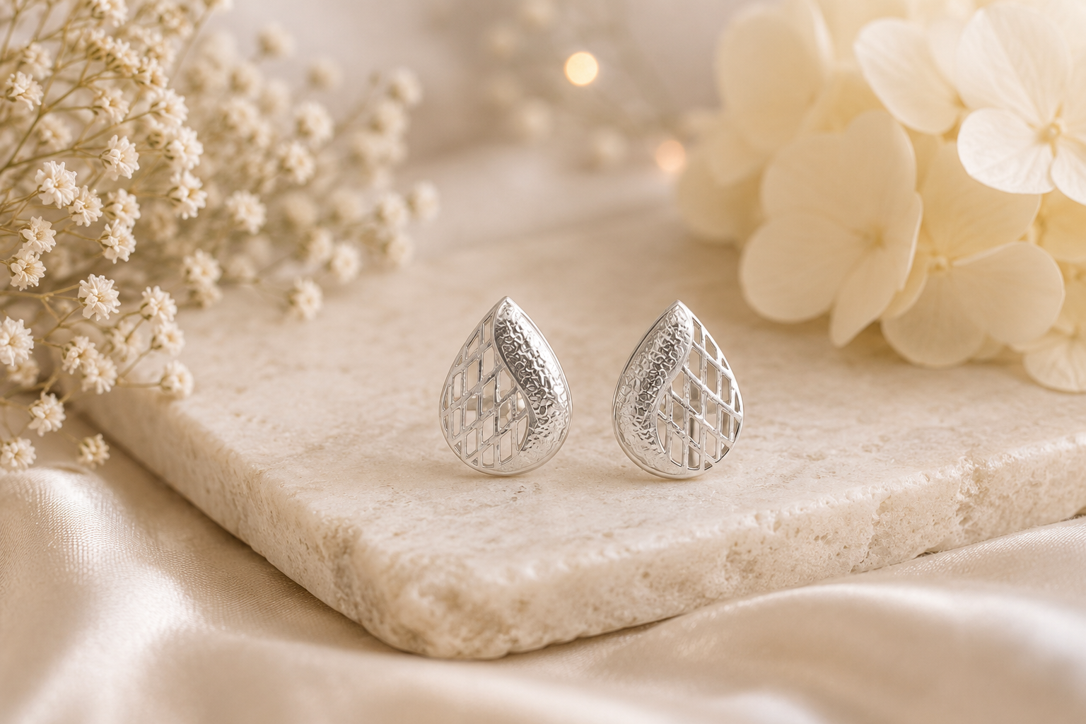 Intricate detail silver pendant set – handcrafted silver Pendant Sets (alternate view)