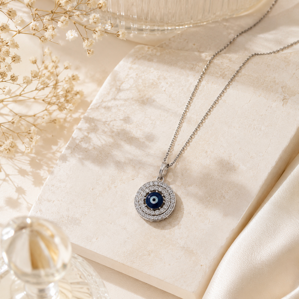 92.5 silver evil eye charm pendant – handcrafted silver PENDANTS
