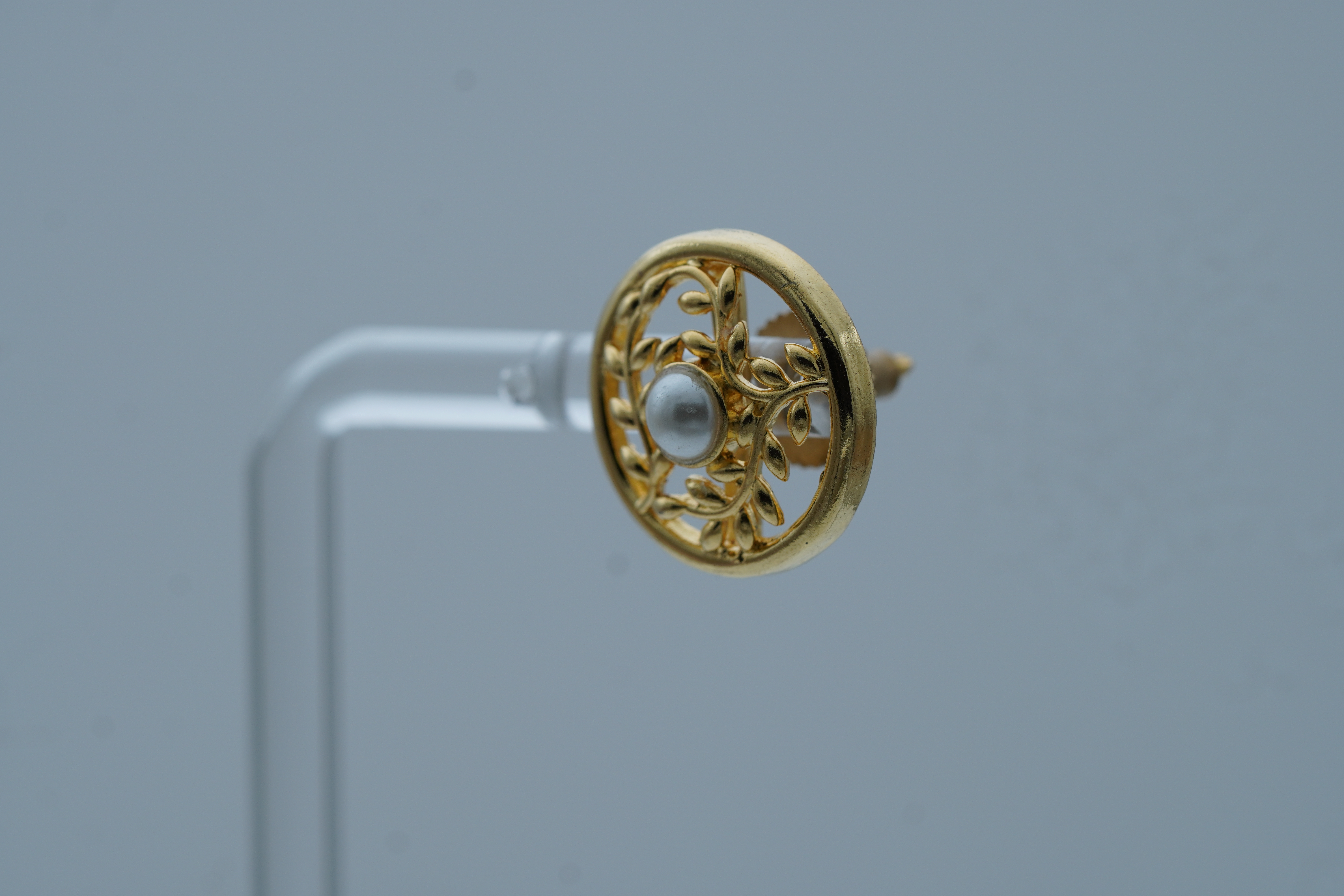 Circular Vine Stud Silver Earrings