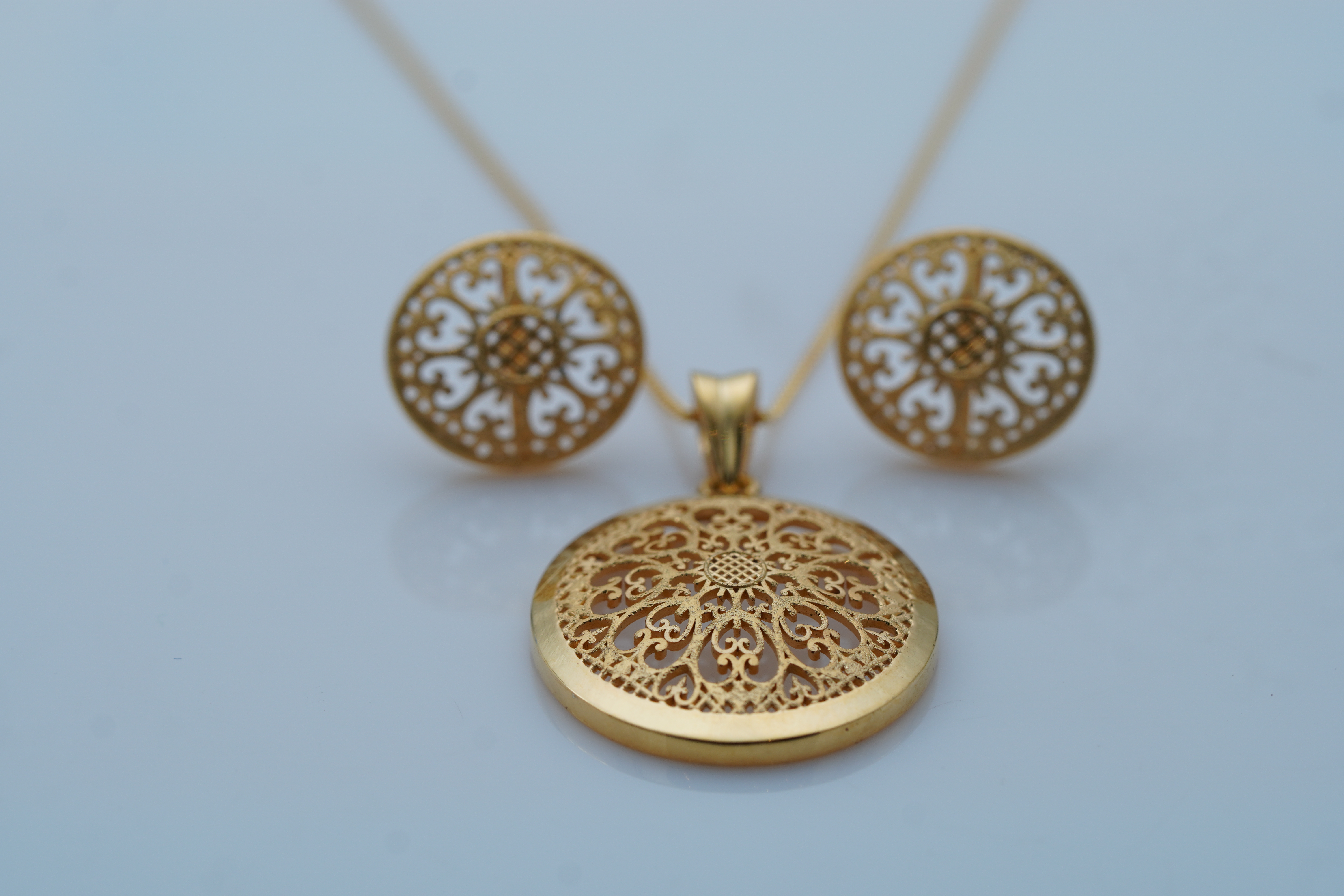 DETAILED RELIC SILVER PENDANT SET