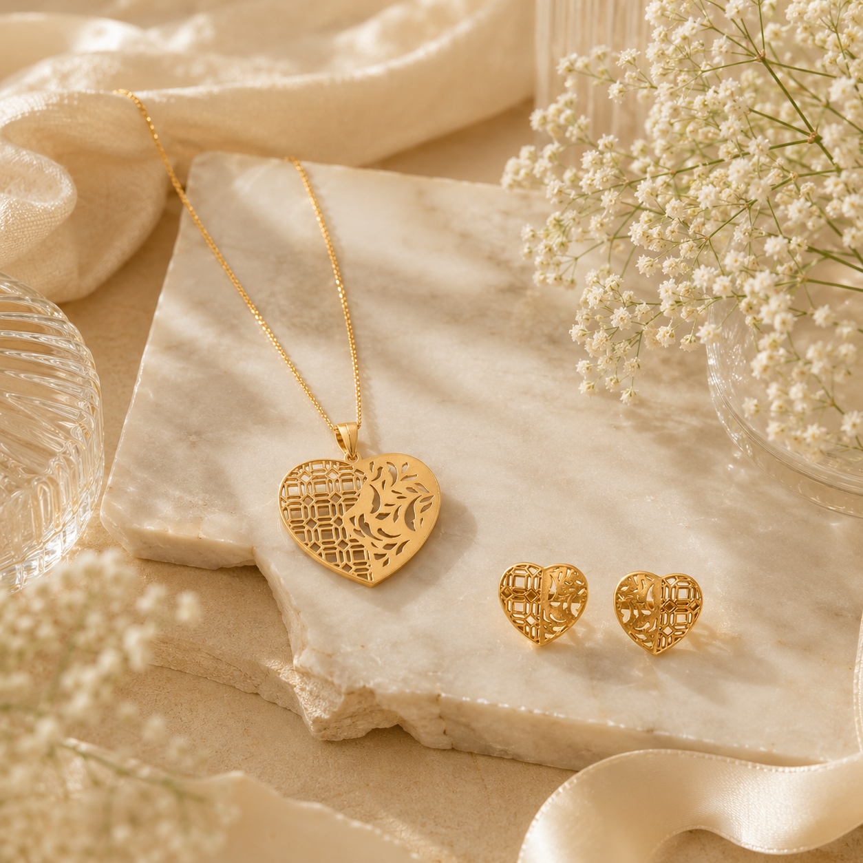 Wildwood heart silver pendant set – handcrafted silver Pendant Sets