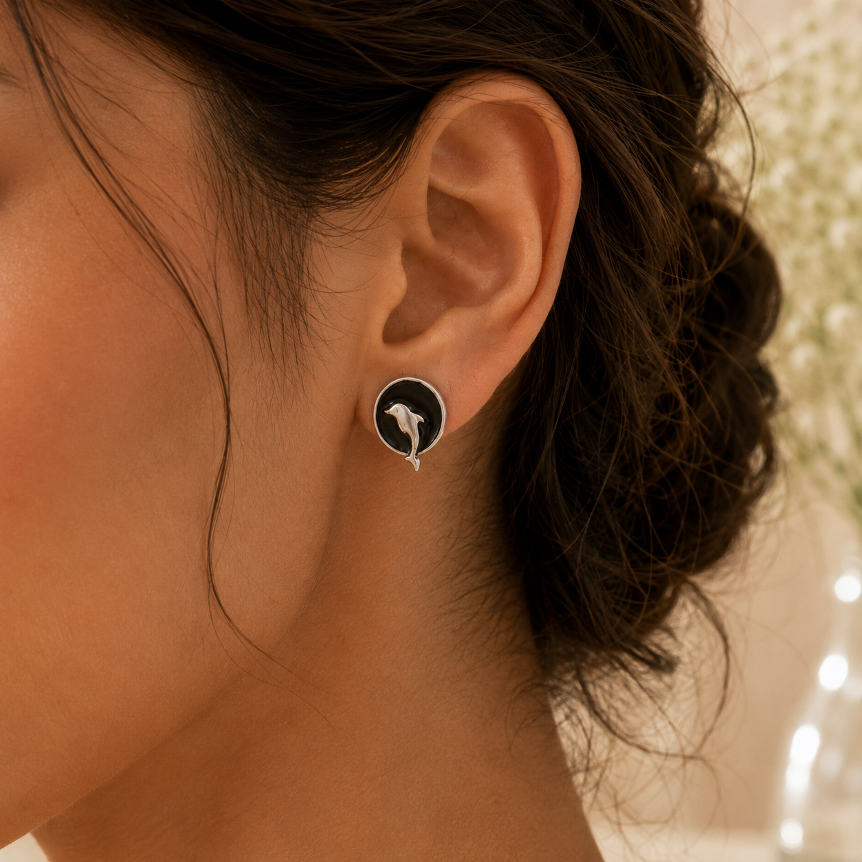 SEA LEAP SILVER EARRINGS