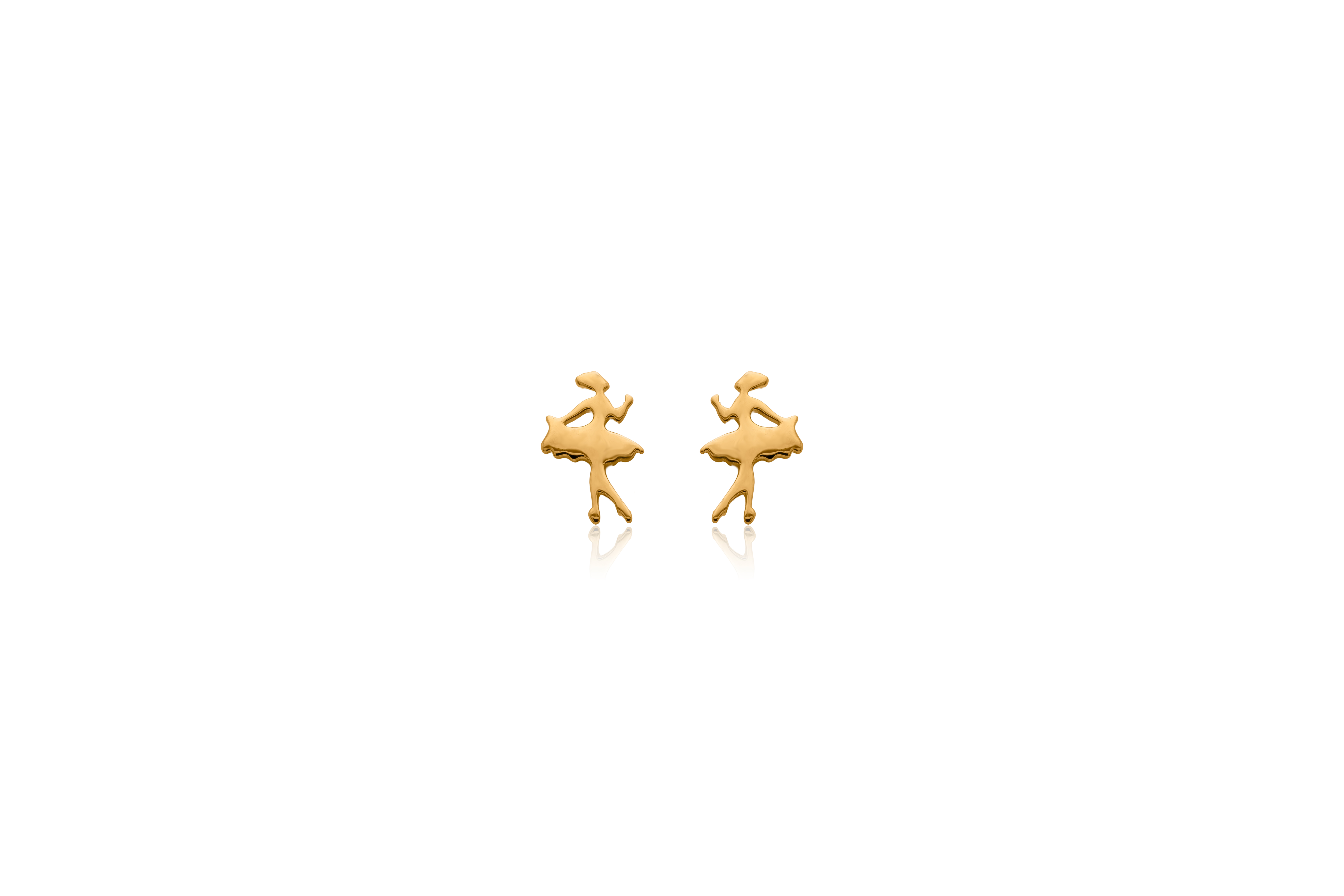 Ballerina charm stud earrings – handcrafted silver EARRINGS