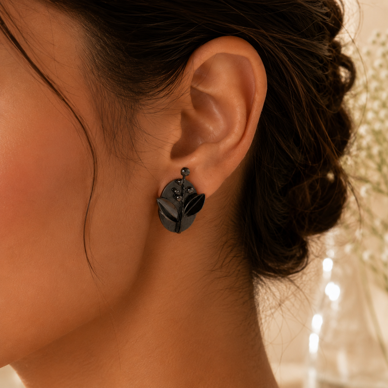 Shrubbery Silver Stud Earrings