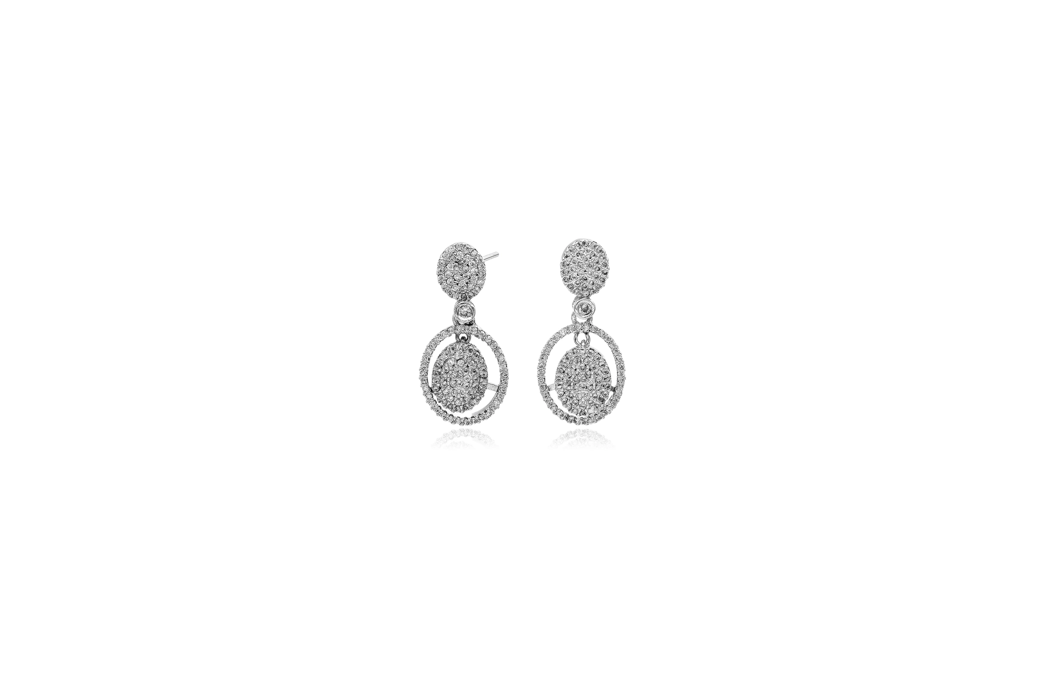 SPARKLING CIRCLE 92.5 SILVER DROP EARRING
