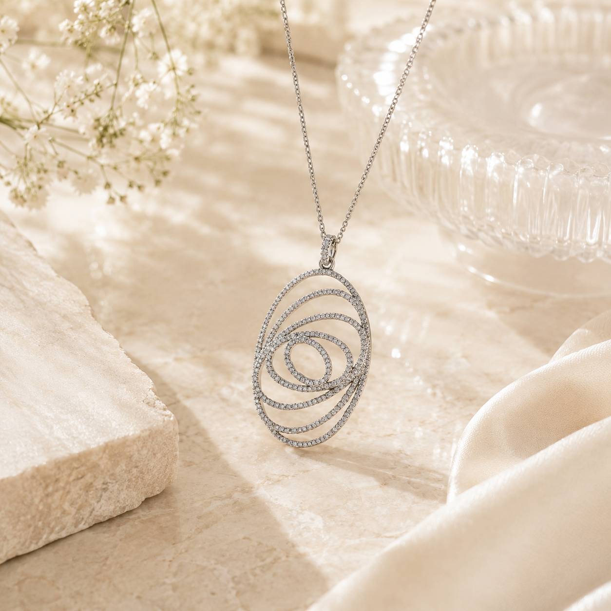 Silver vortex pendant – handcrafted silver PENDANTS (alternate view)