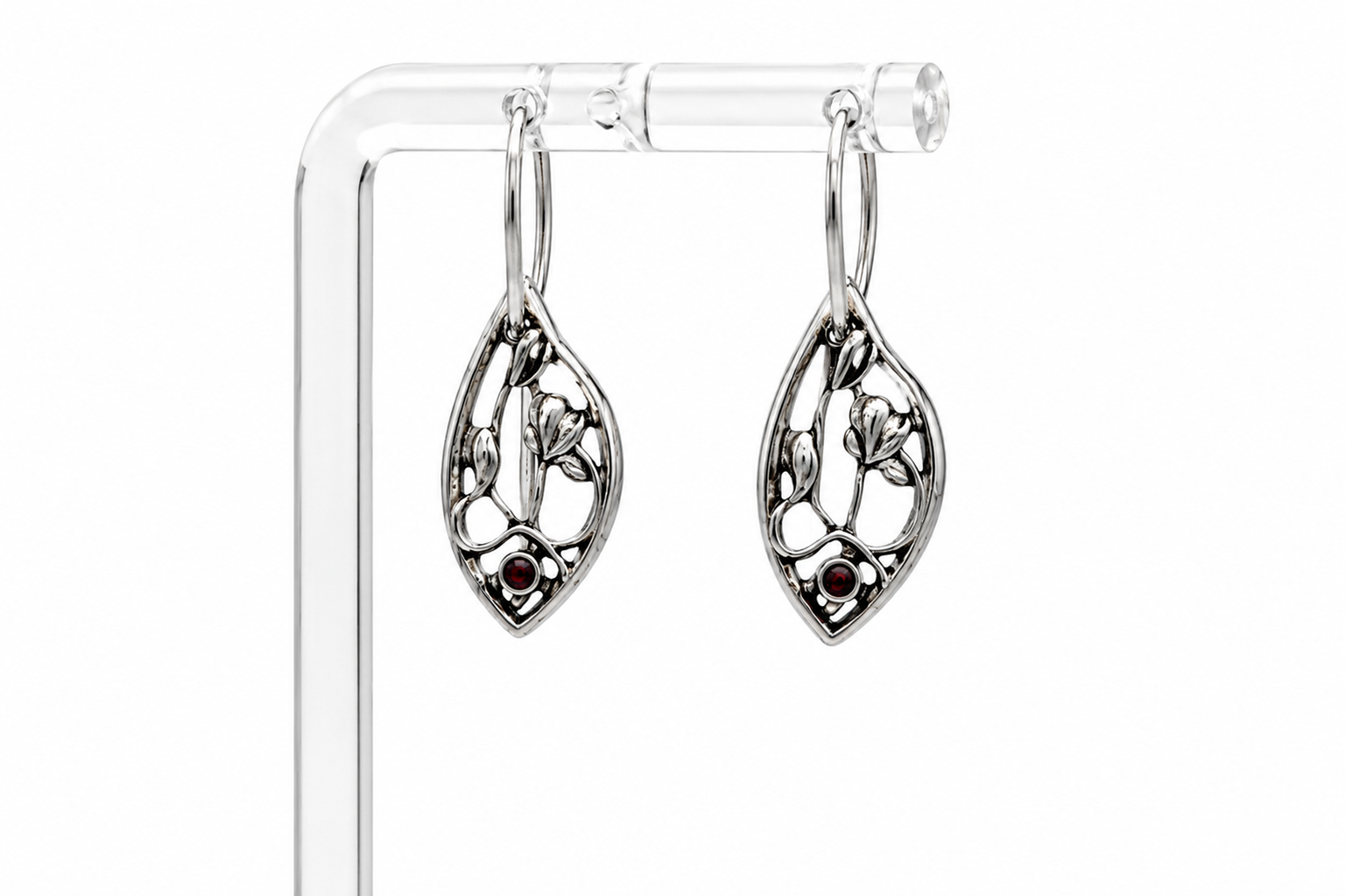 Silver Leafette Drop Earrings