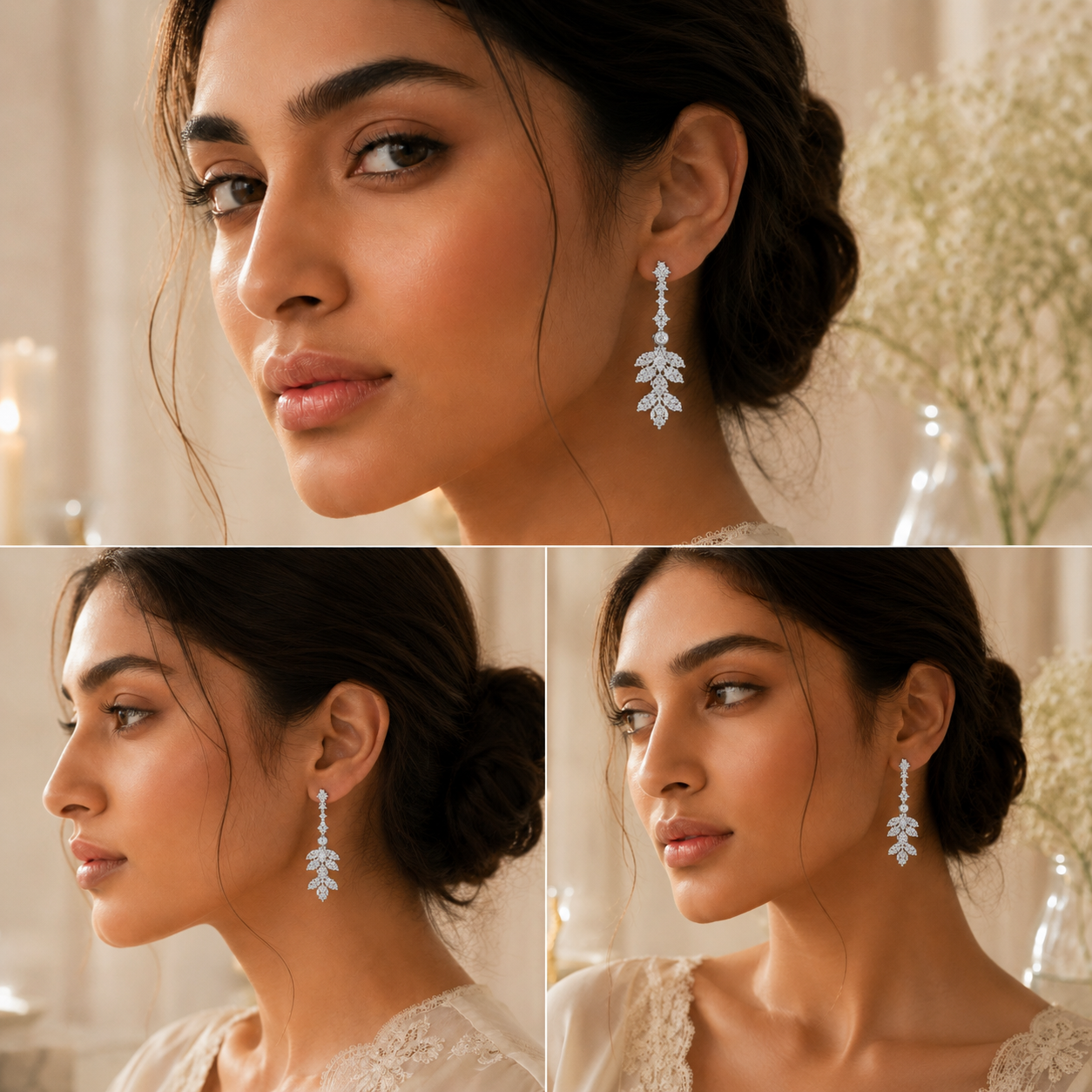TALE OF LEAVES SILVER DROP EARRING