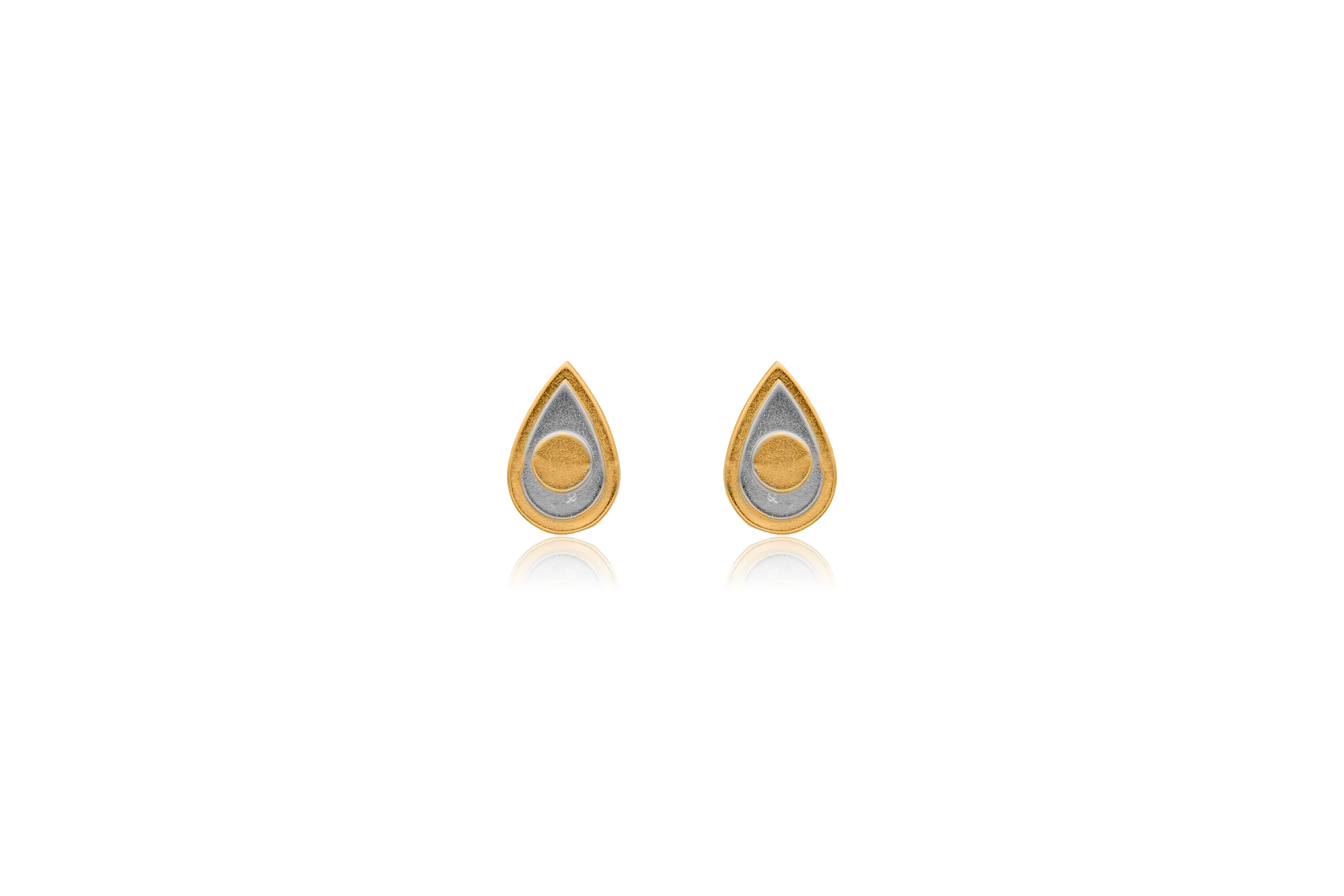 Silver halo tear Drop stud earrings – handcrafted silver EARRINGS