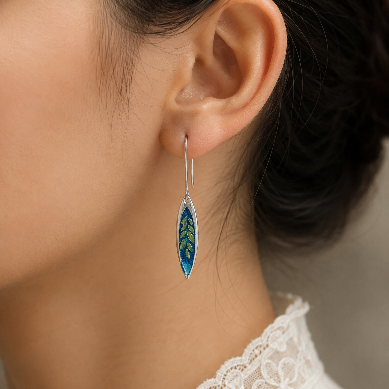 LEAFLINE SILVER DROP EARRINGS