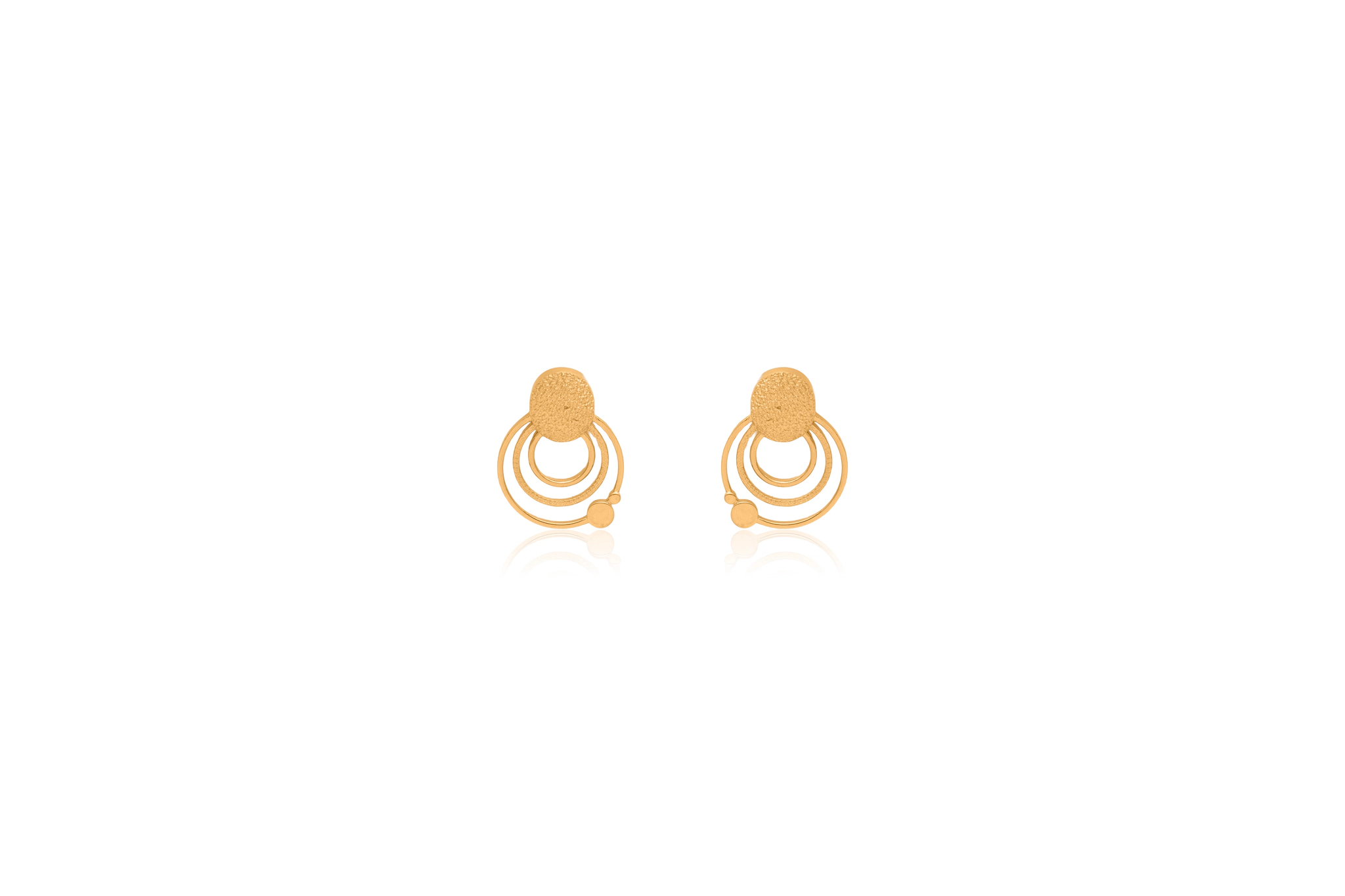 Three-Tiered Disc Silver Drop Earrings