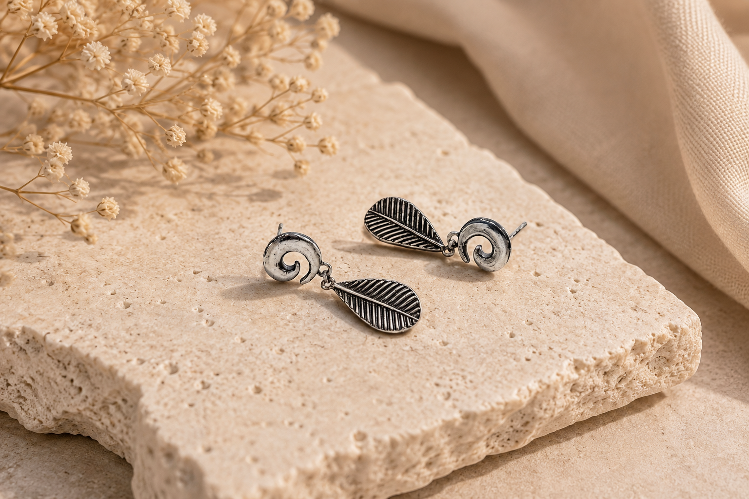 Twisted vine silver earrings – handcrafted silver EARRINGS