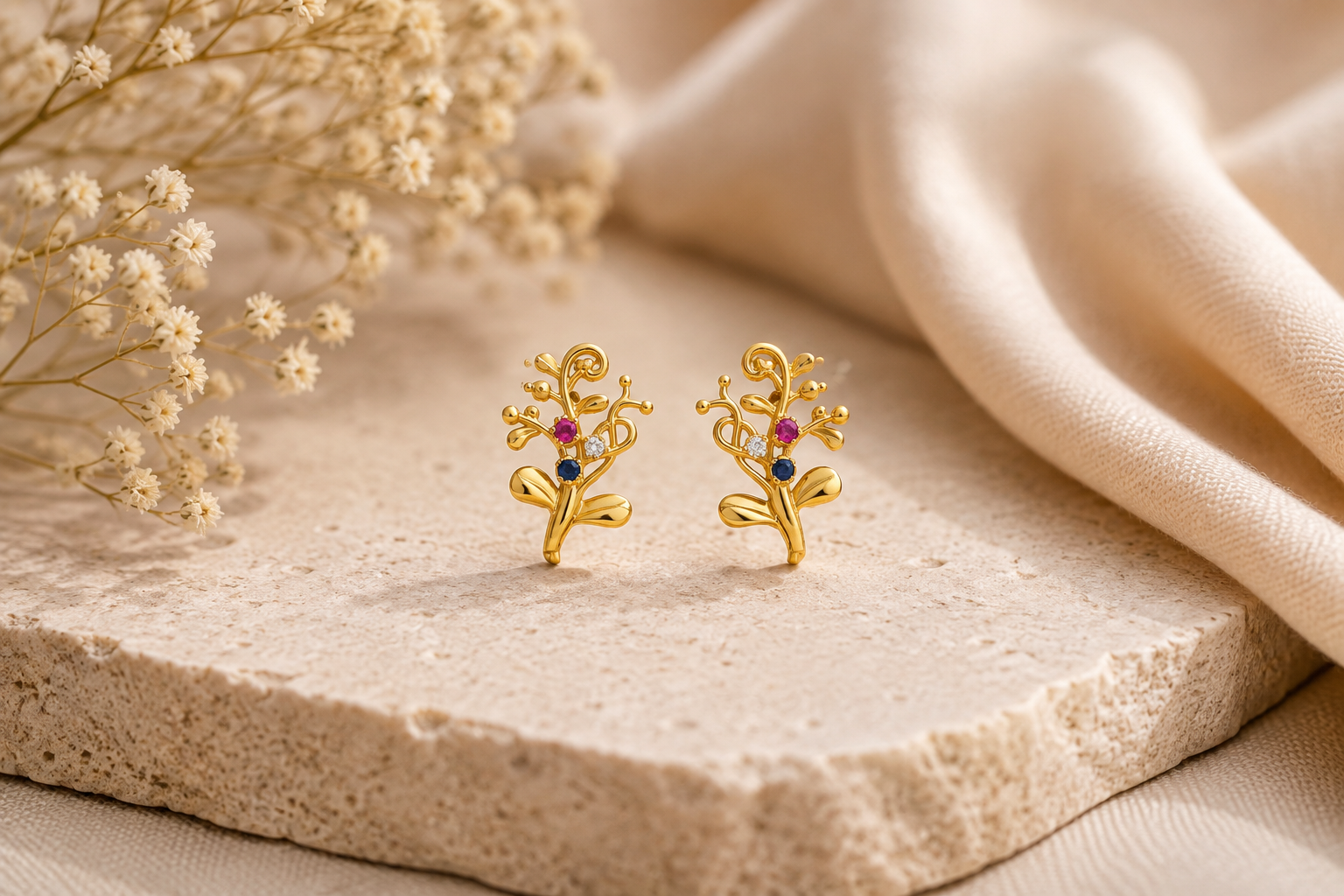 Enchanted vine silver earrings – handcrafted silver EARRINGS (alternate view)