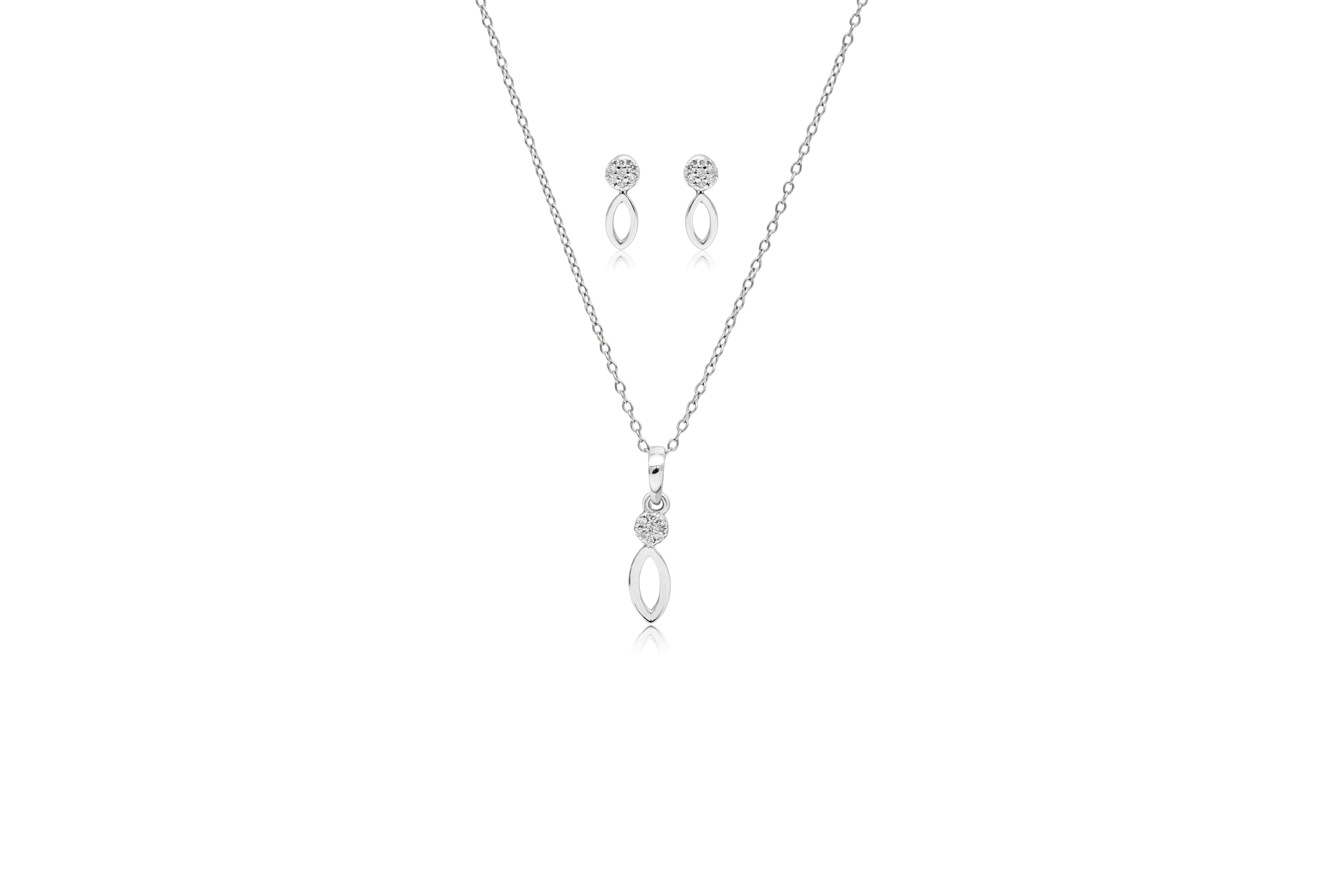 Endless sparkle silver pendant set – handcrafted silver Pendant Sets