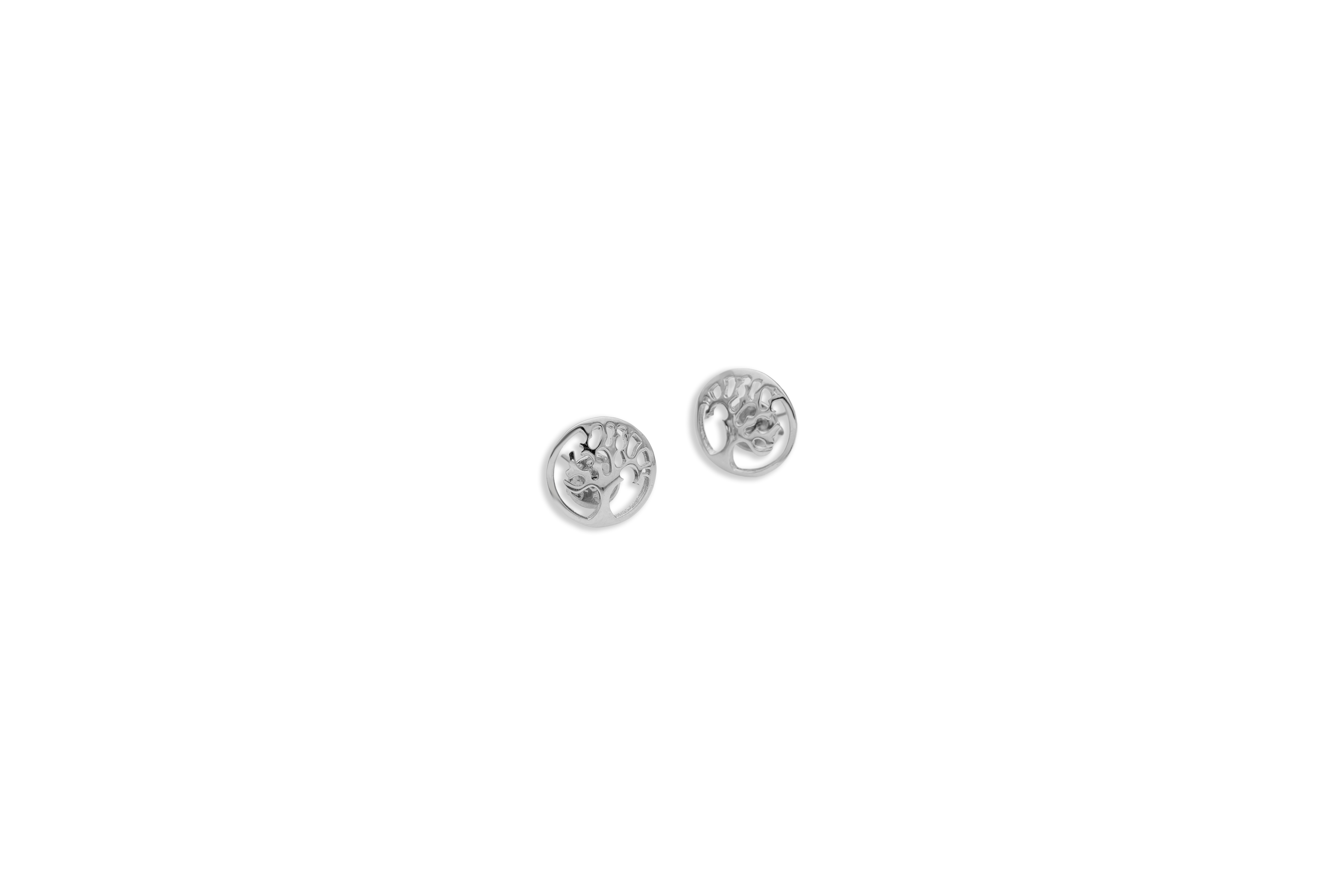 Circle of Life Silver Stud Earrings