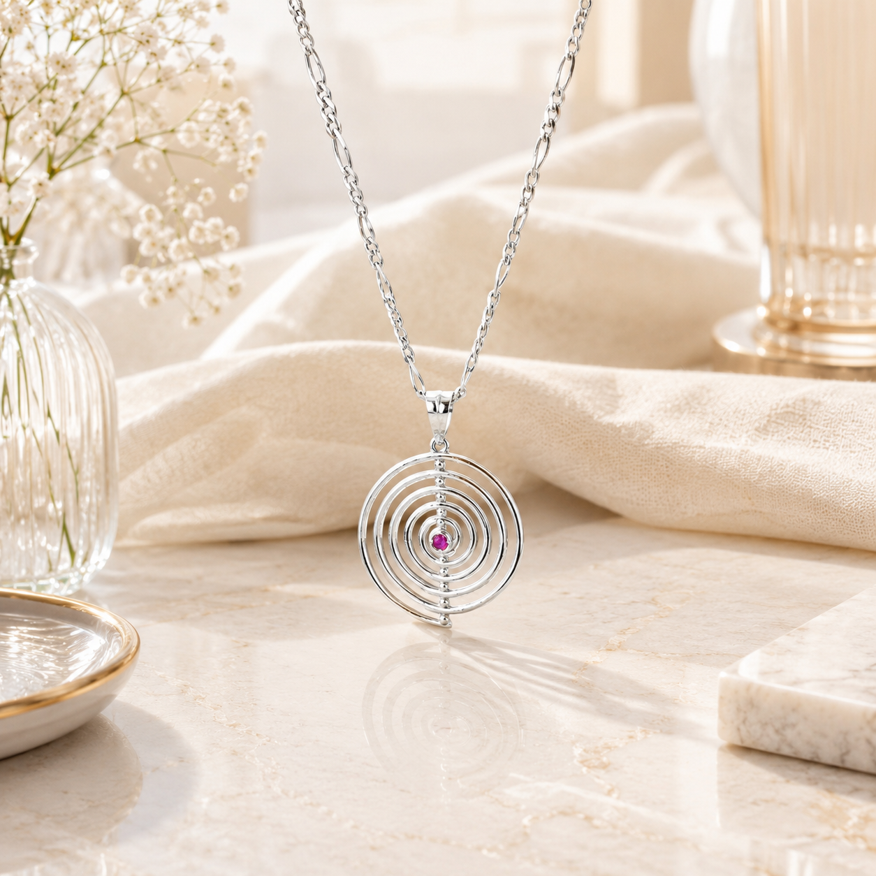 Adorable vortex silver pendant – handcrafted silver PENDANTS (alternate view)