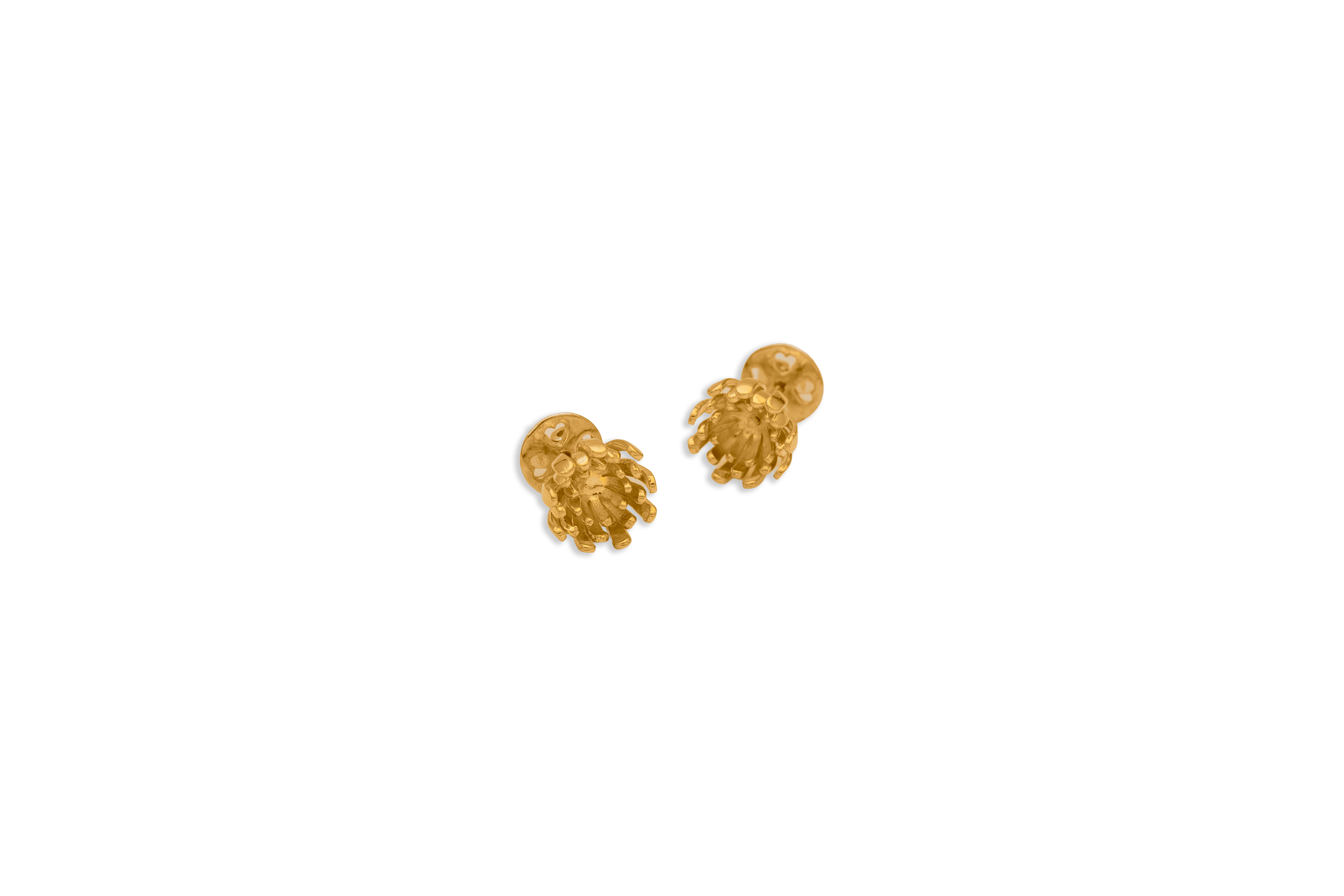 Royal sunflower stud earrings – handcrafted silver EARRINGS (alternate view)