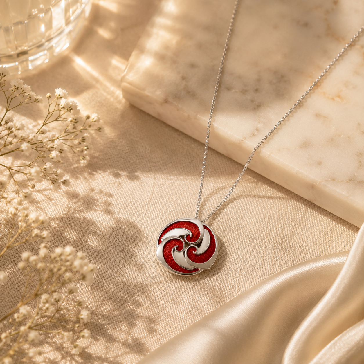 Silver triskelion pendant set – handcrafted silver Pendant Sets