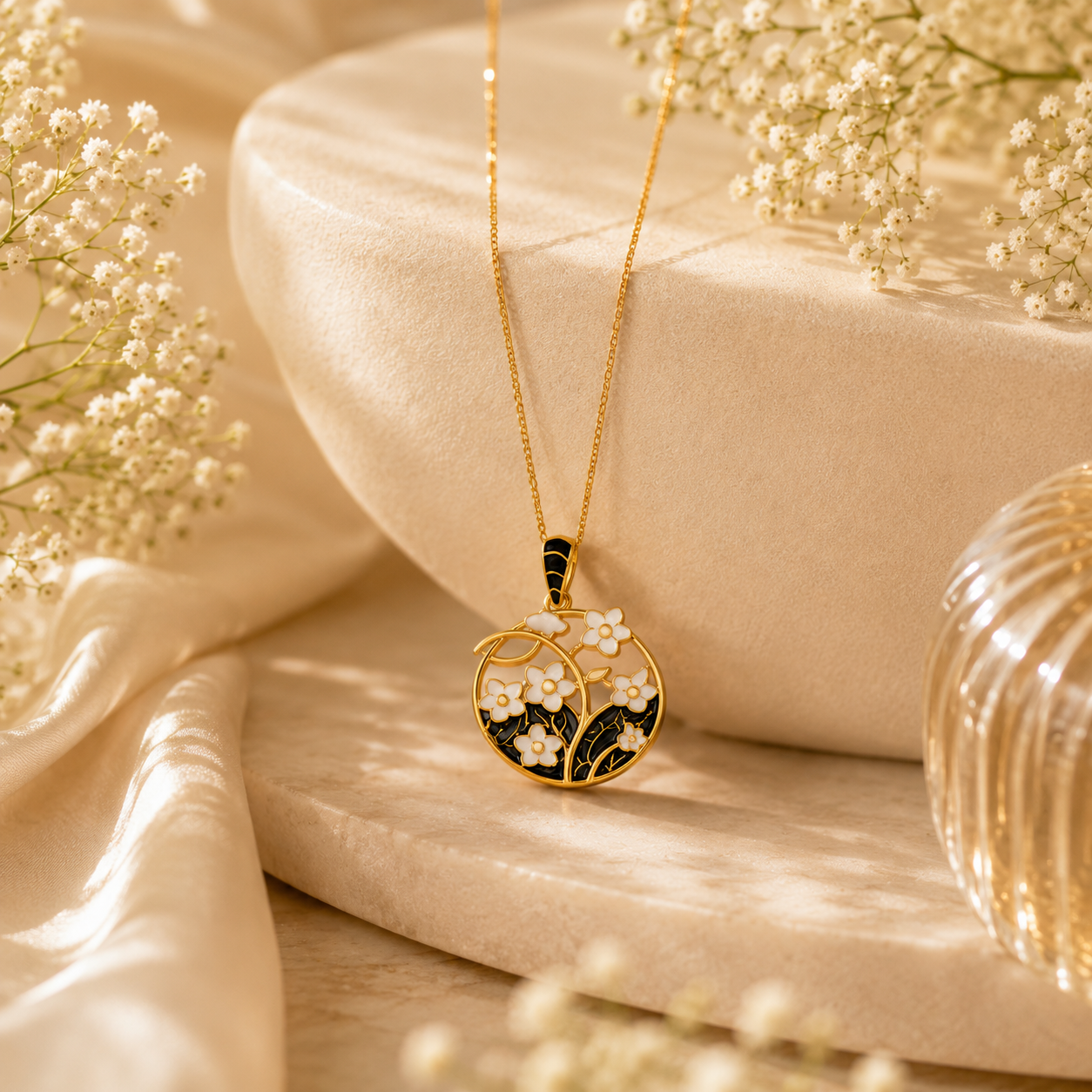 Enchanted garden silver pendant – handcrafted silver PENDANTS