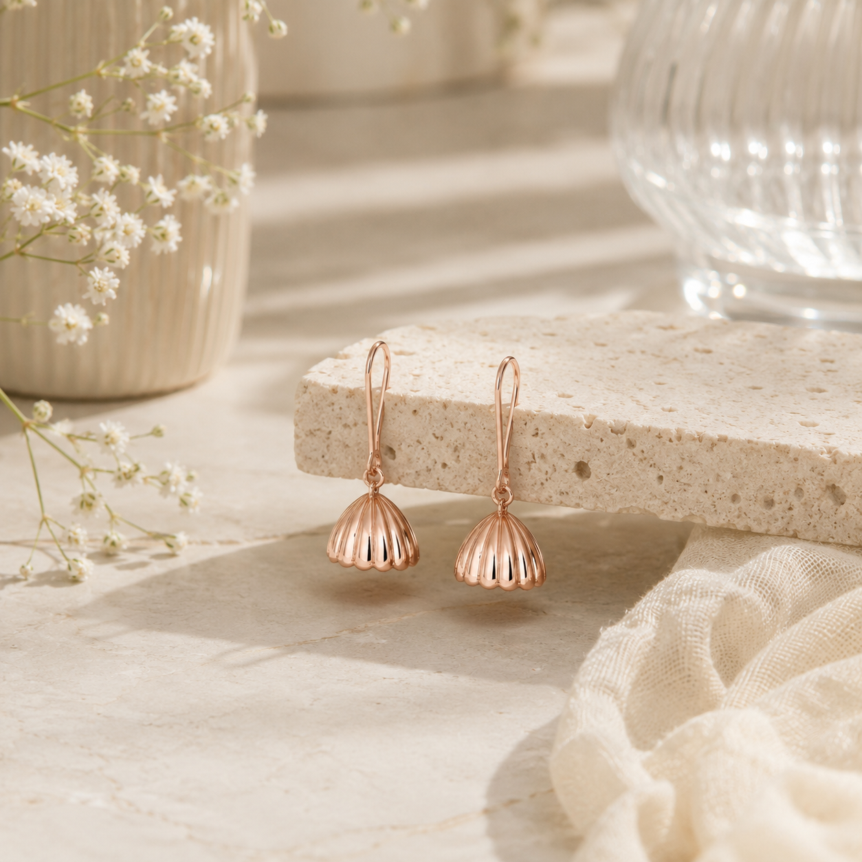 Seashell grace silver earrings – handcrafted silver EARRINGS