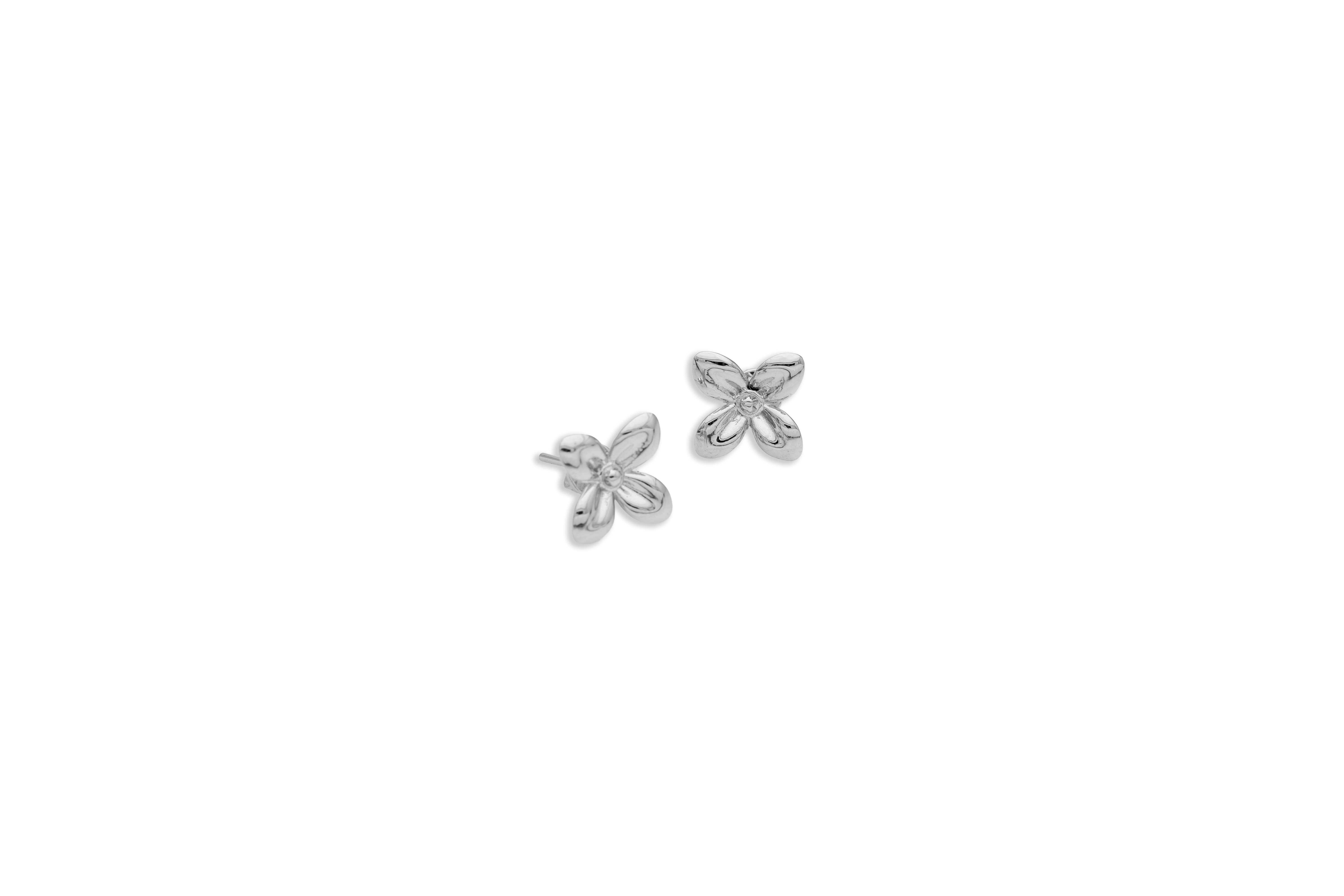 Buttercup Bloom Silver Stud Earrings