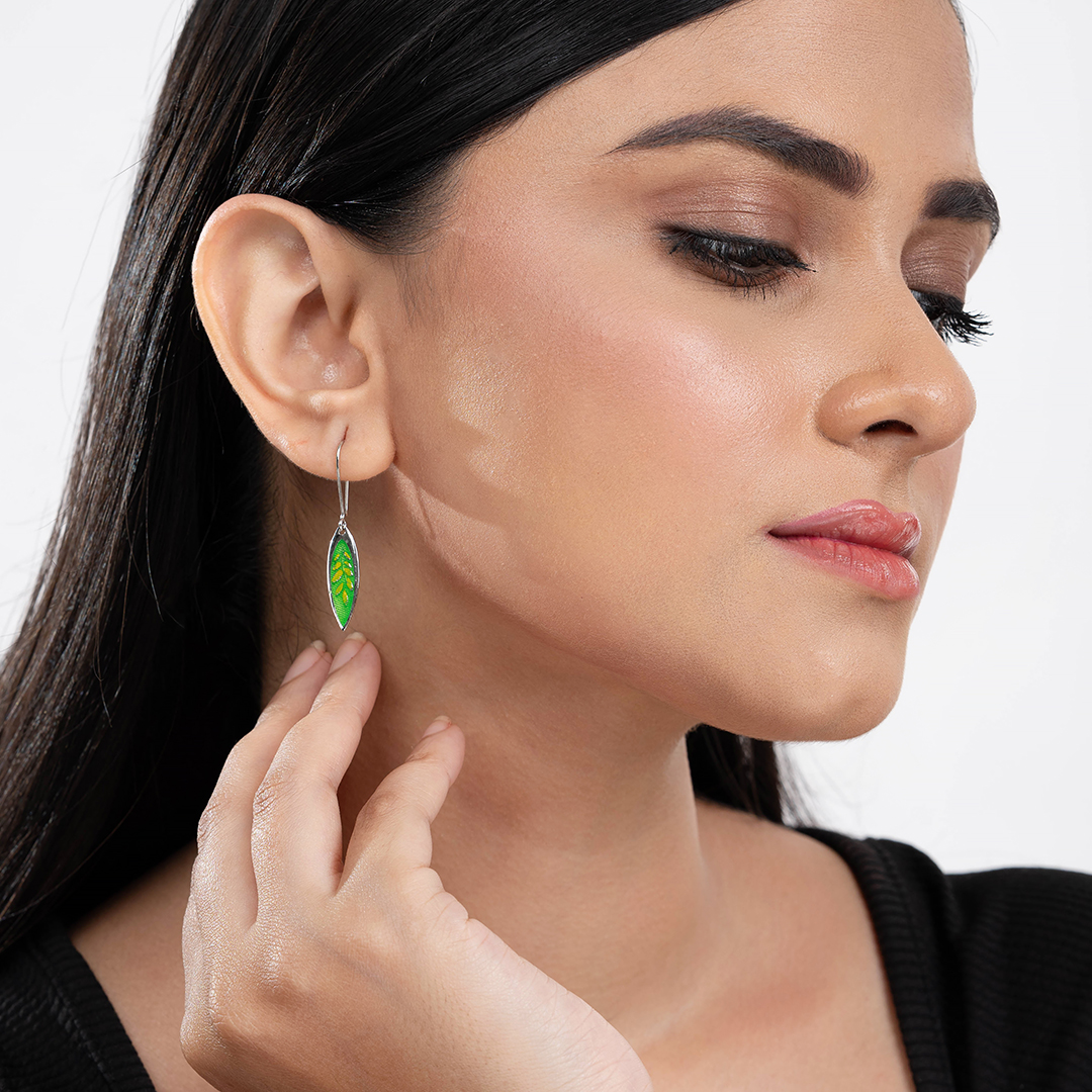LEAFLINE SILVER DROP EARRINGS