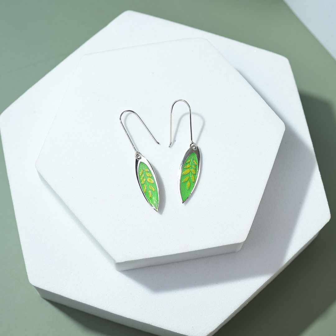 LEAFLINE SILVER DROP EARRINGS