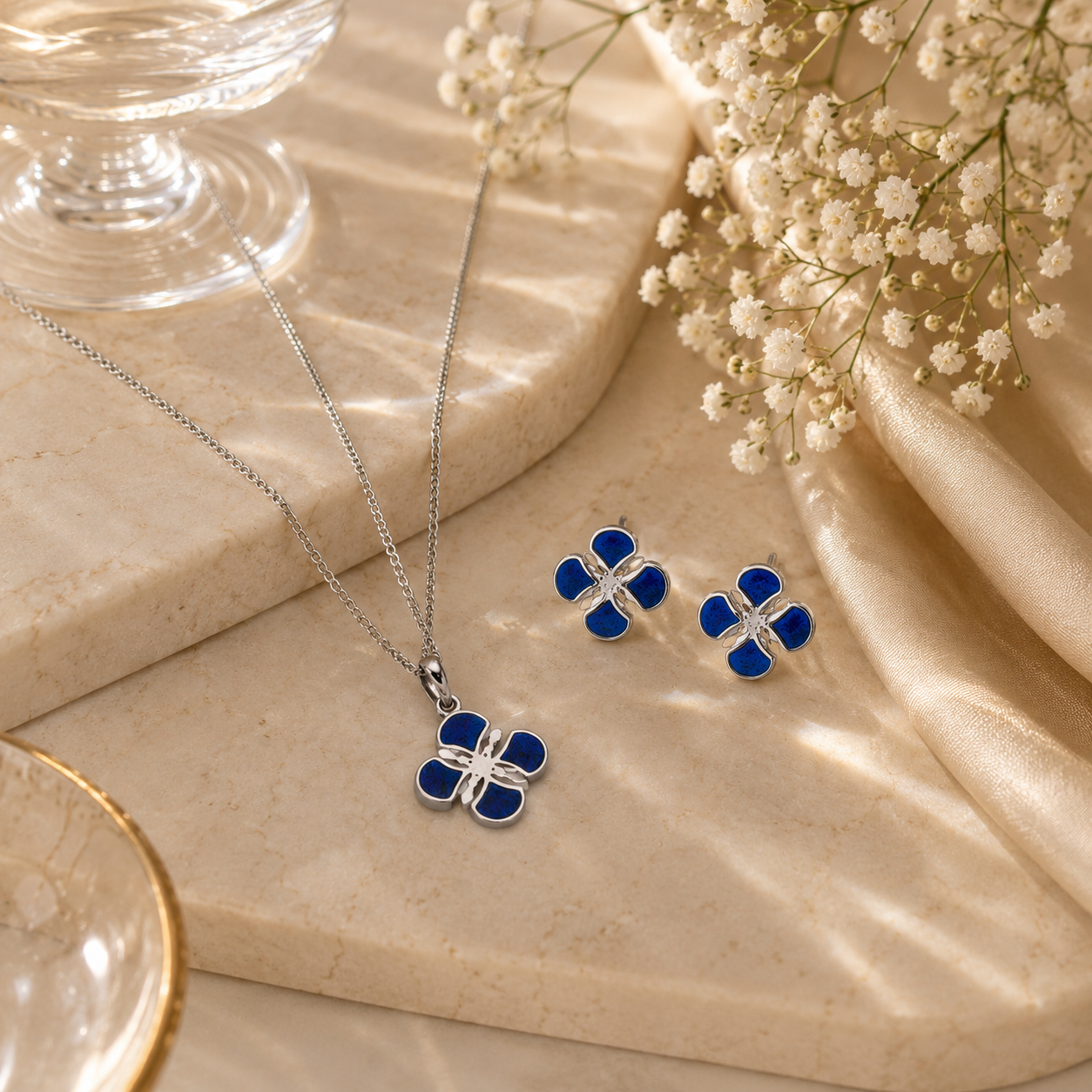 Midnight ivy silver pendant set – handcrafted silver Pendant Sets