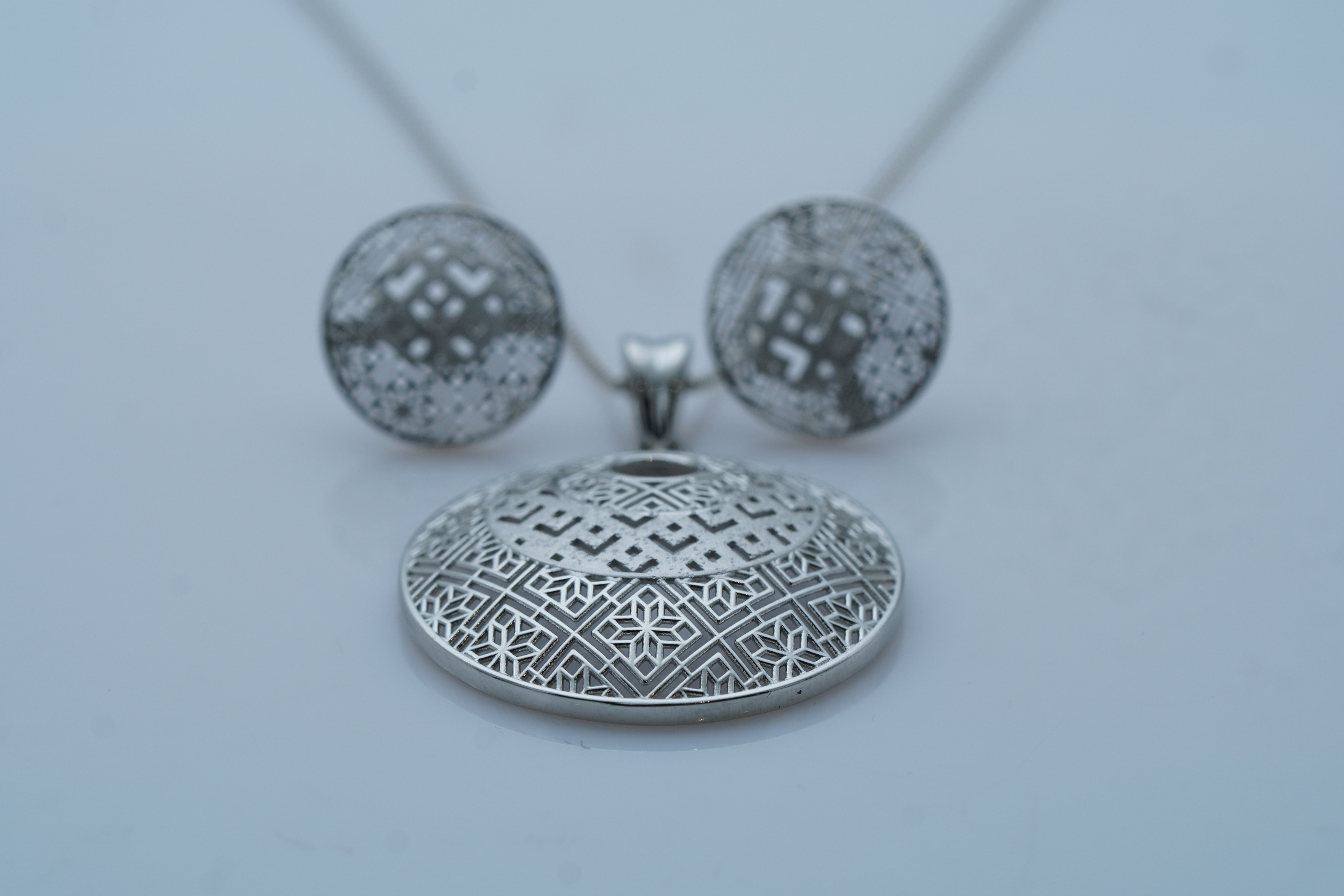 LUNA LATTICEWORK SILVER PENDANT SET