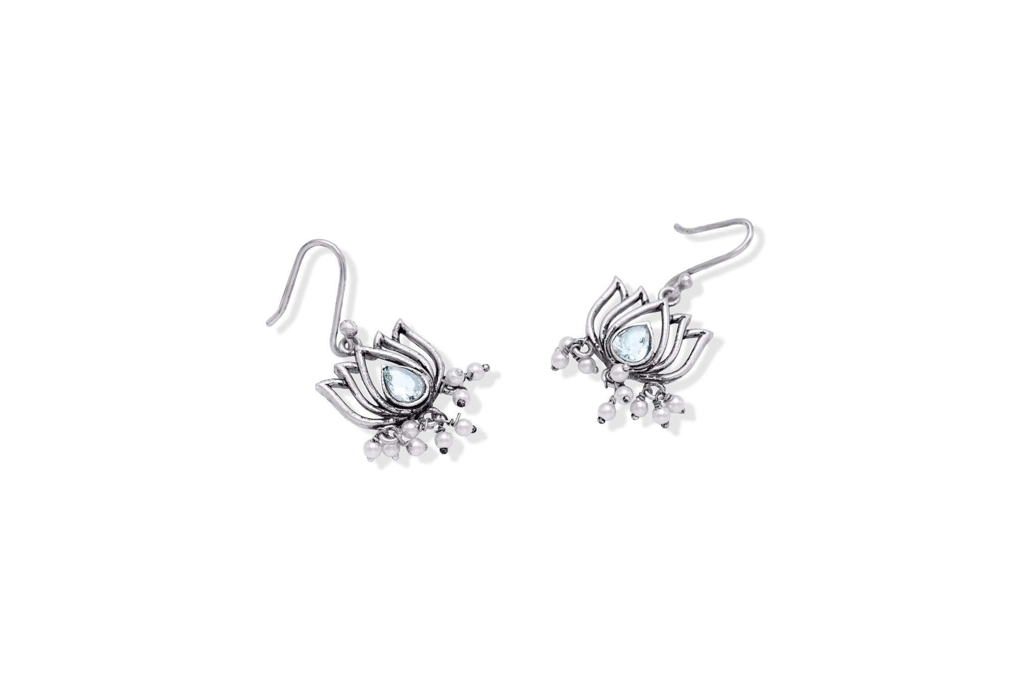 LOTUS BLOOM SILVER DANGLERS