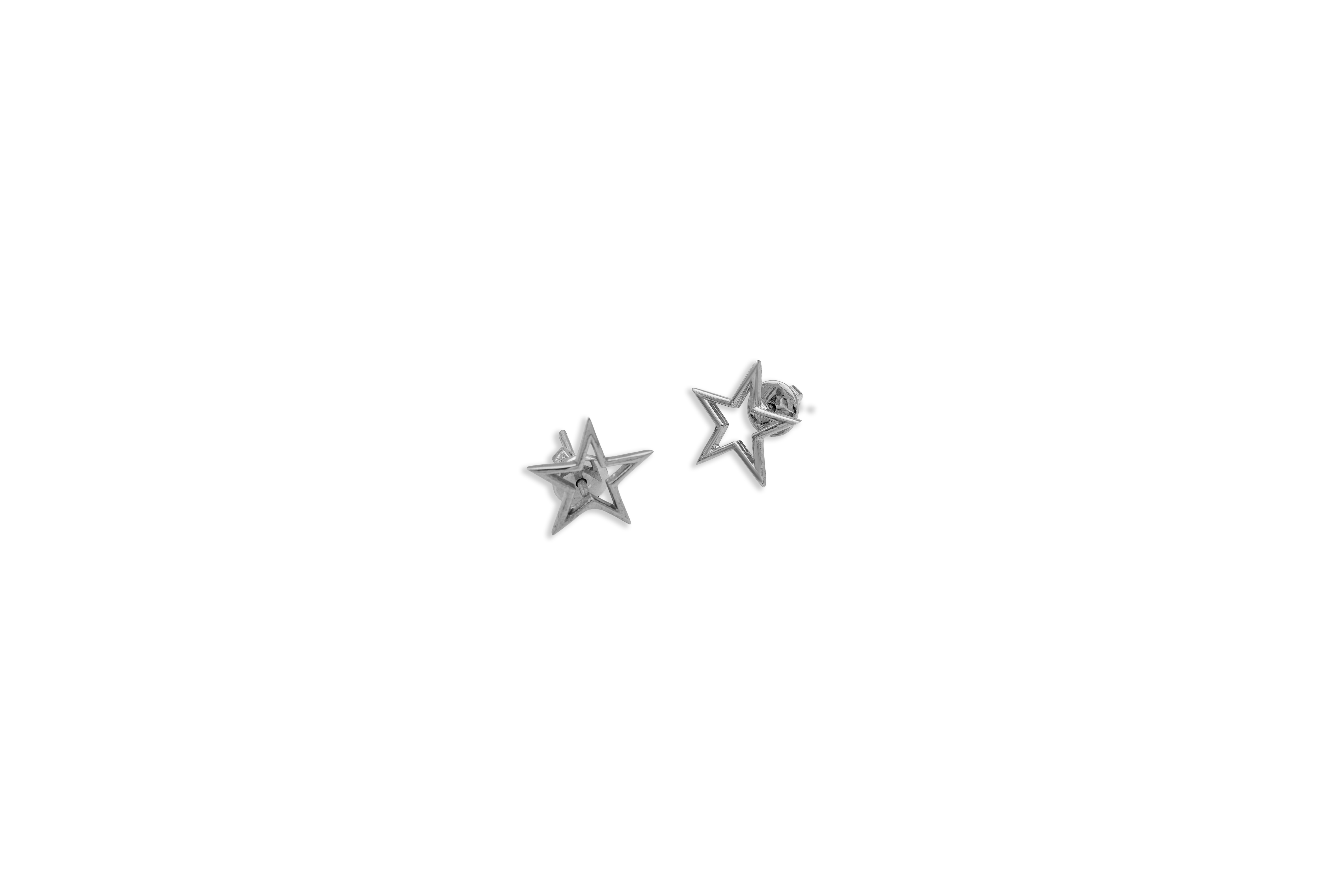 Twinkle Frame Silver Stud Earrings