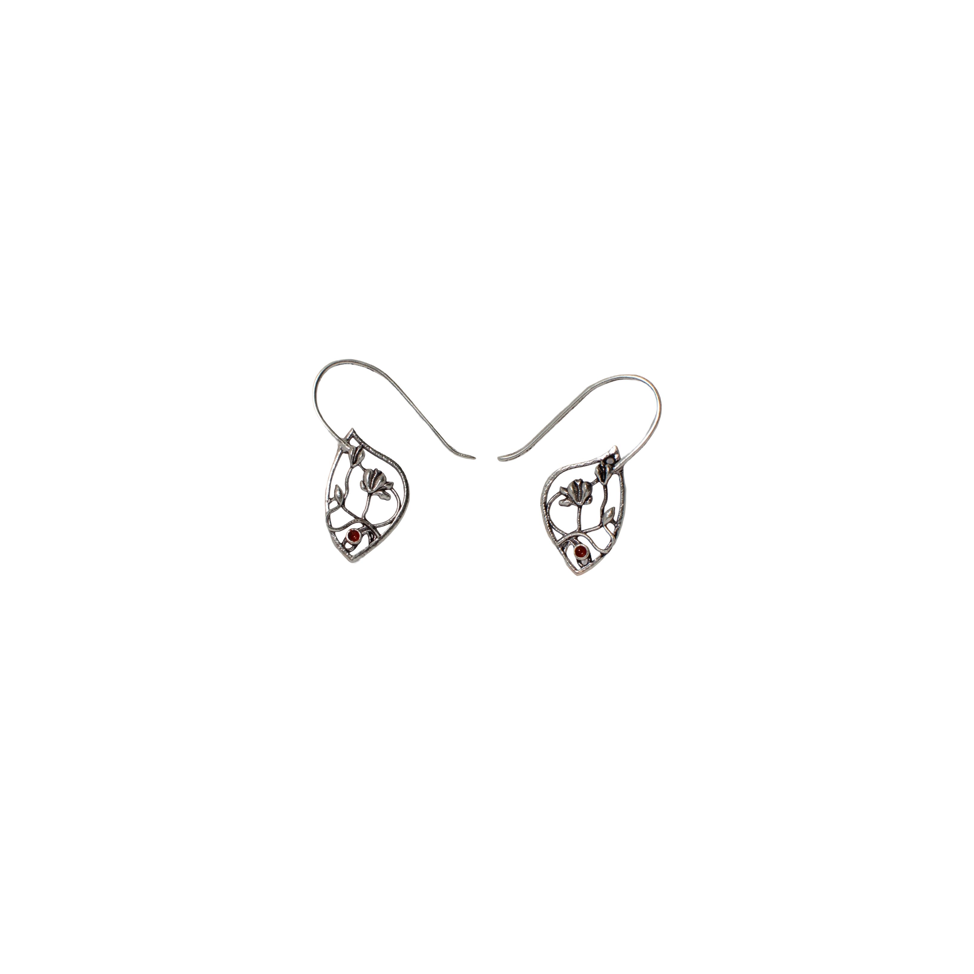 Silver Leafette Drop Earrings