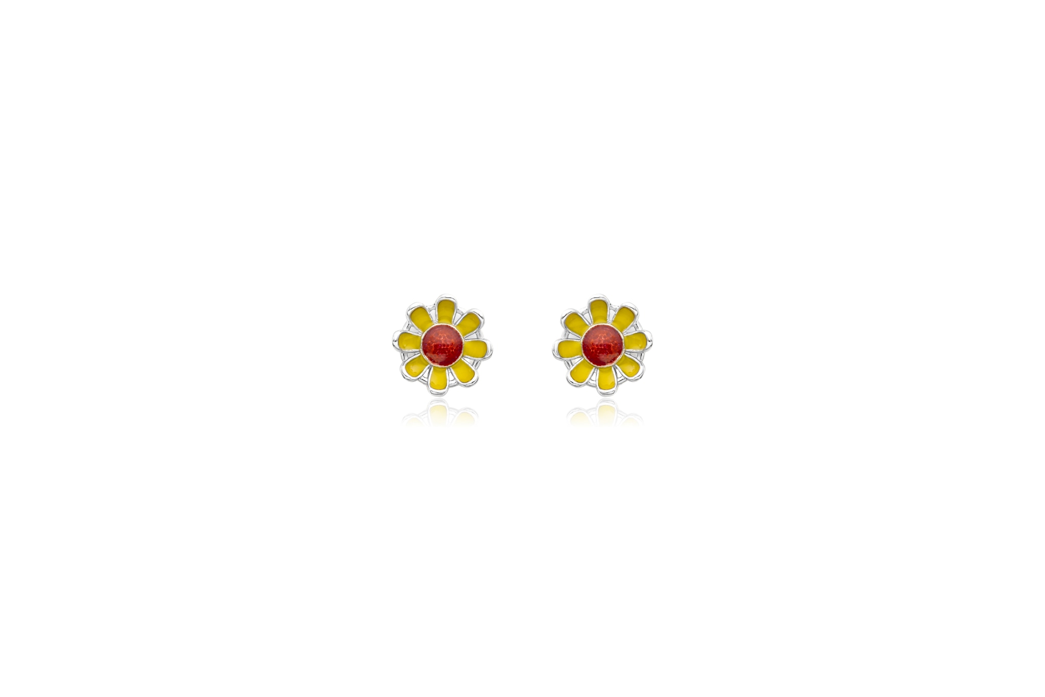 MEENAKARI SUNFLOWER SILVER EARRINGS