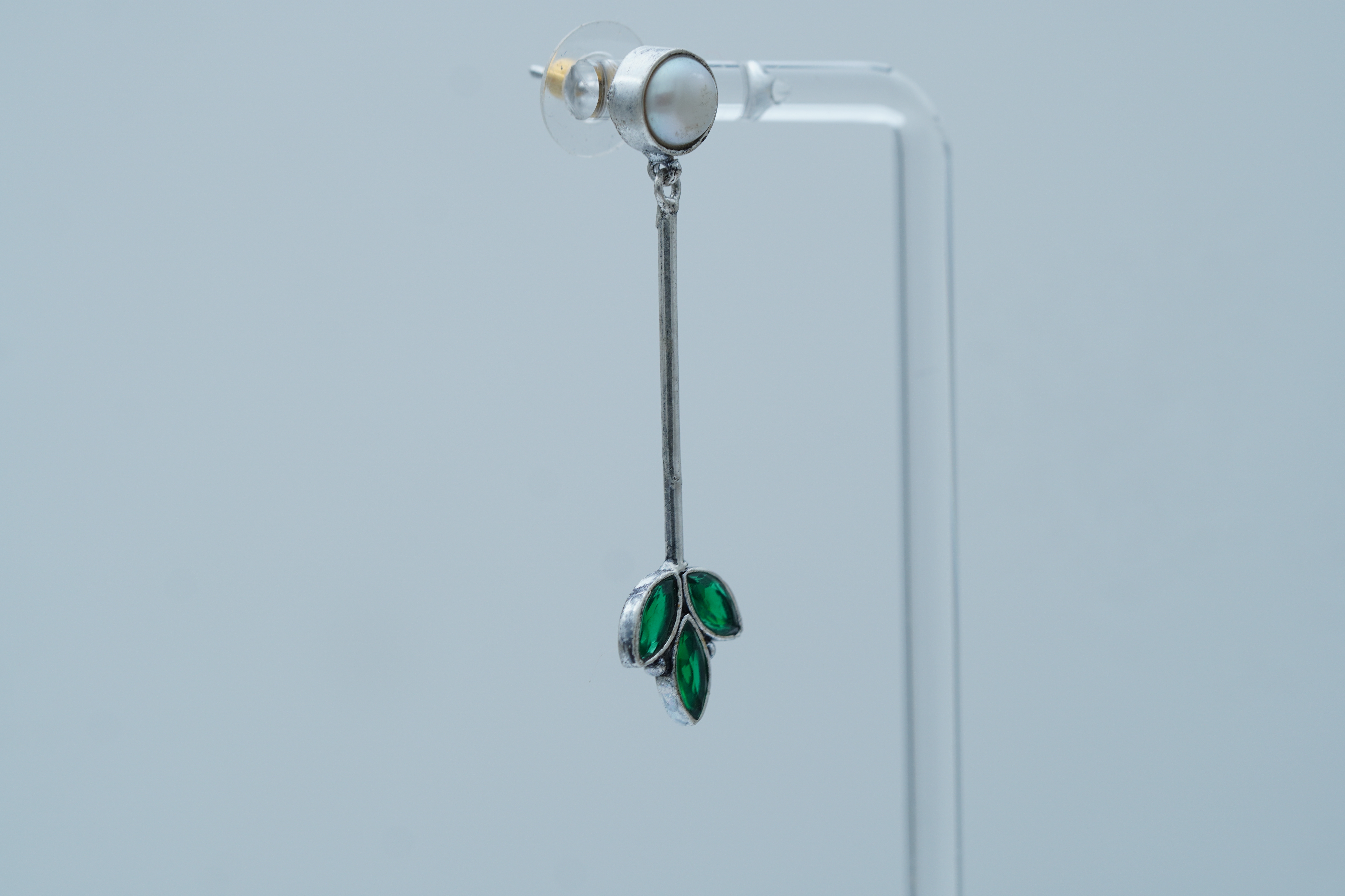 SILVER FLORA DROP EARRINGS