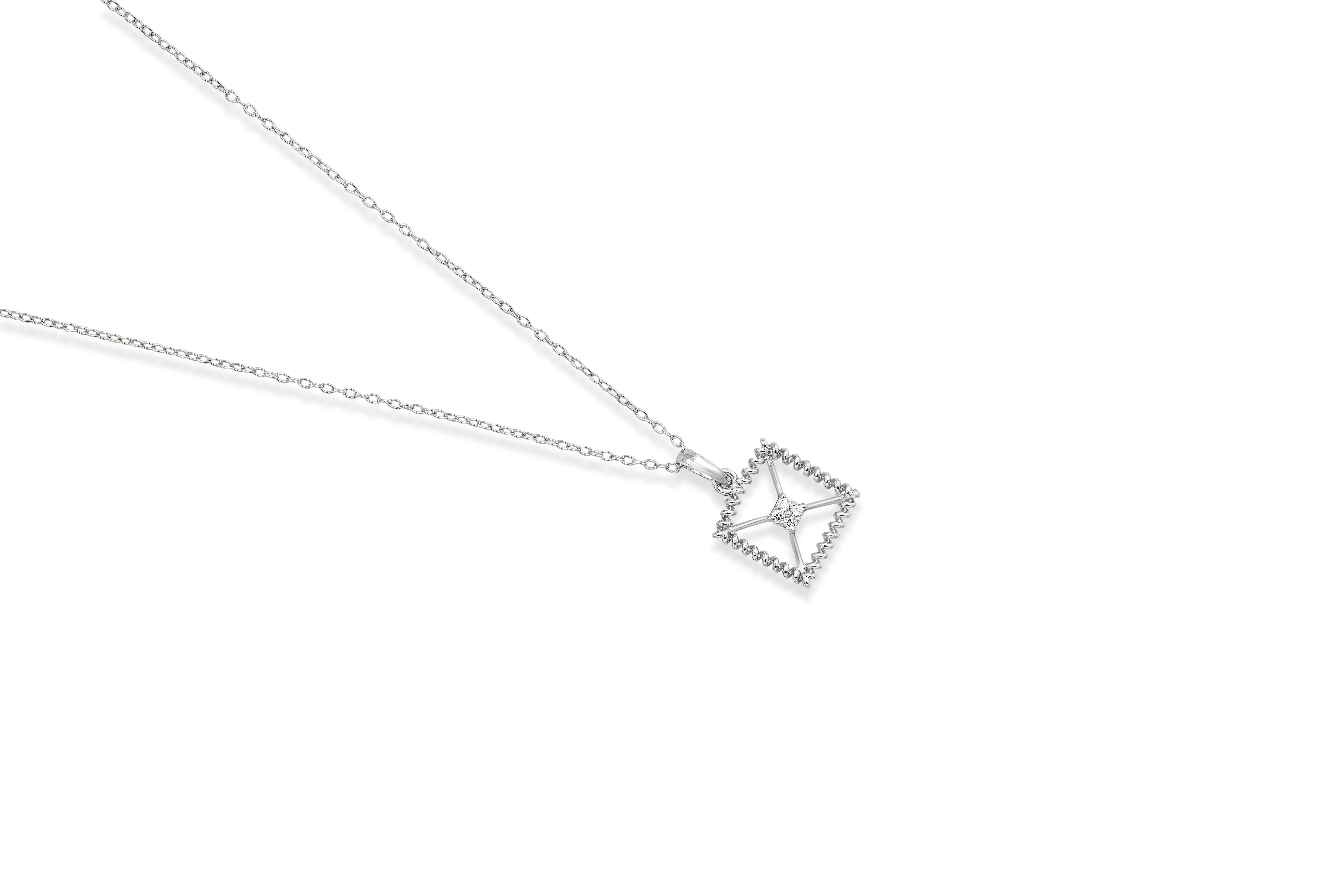 GLAM SQUARE SILVER PENDANT SET