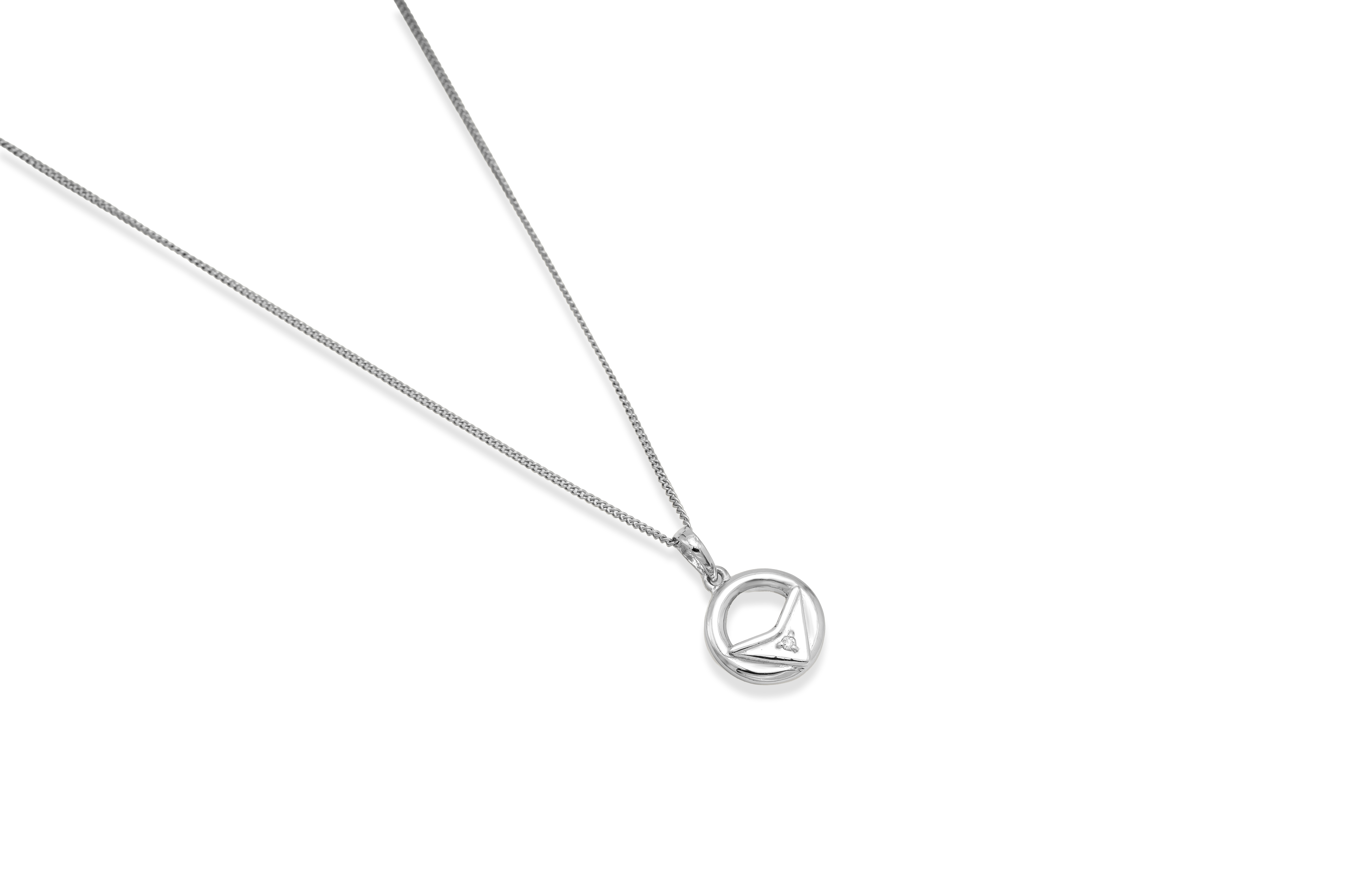 Dainty halo silver pendant set – handcrafted silver Pendant Sets (alternate view)