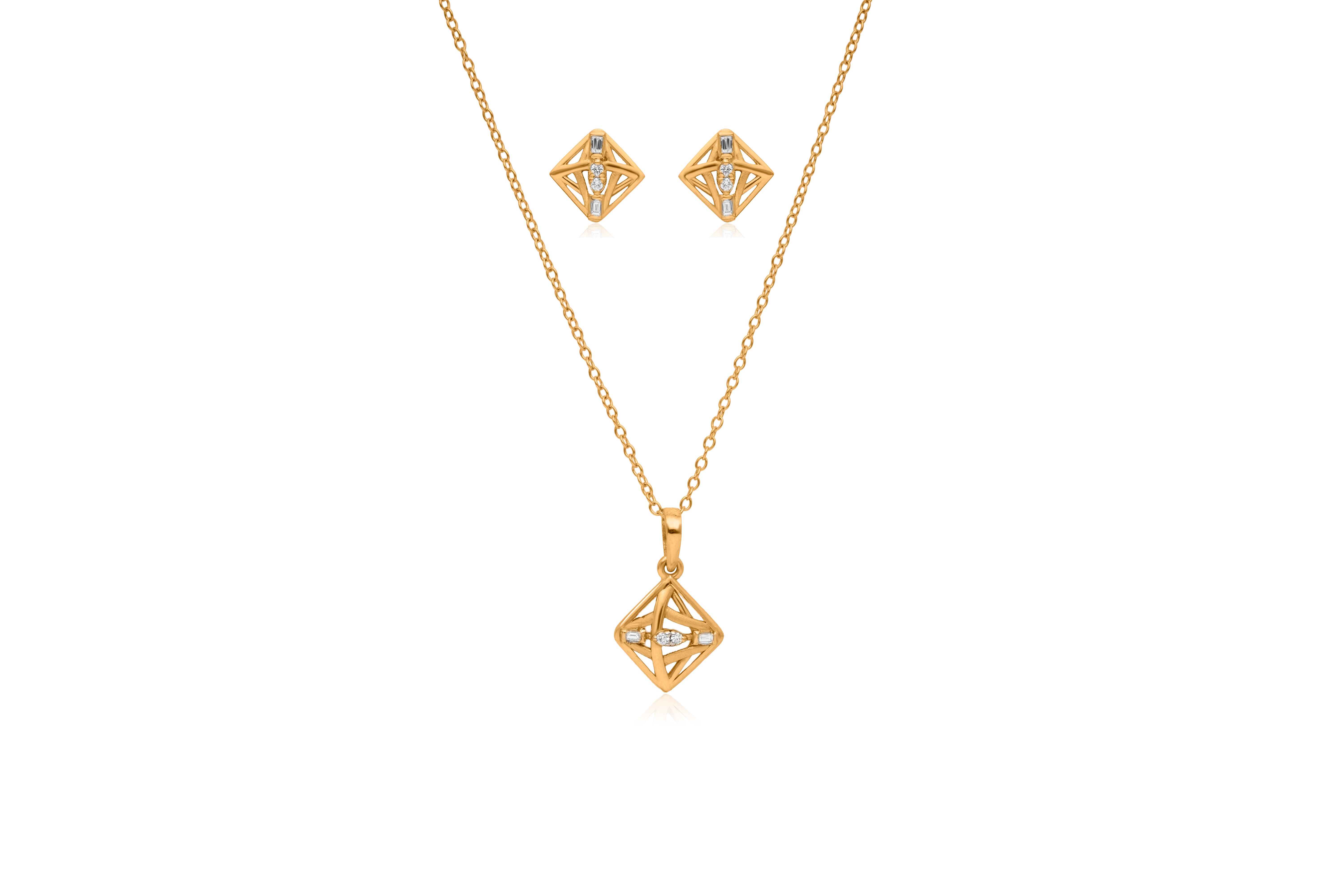 PRISTINE PRISM SILVER PENDANT SET
