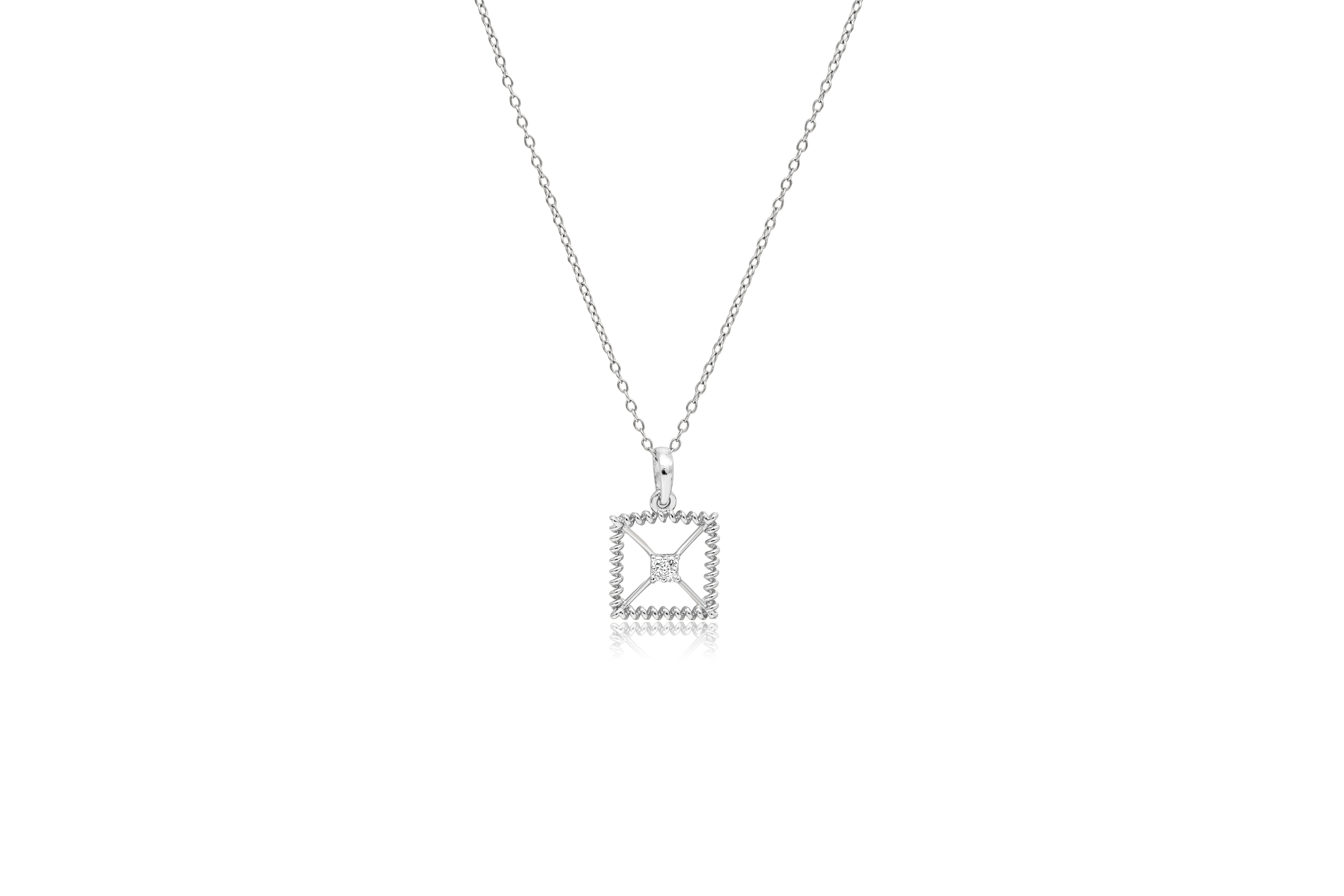 GLAM SQUARE SILVER PENDANT SET