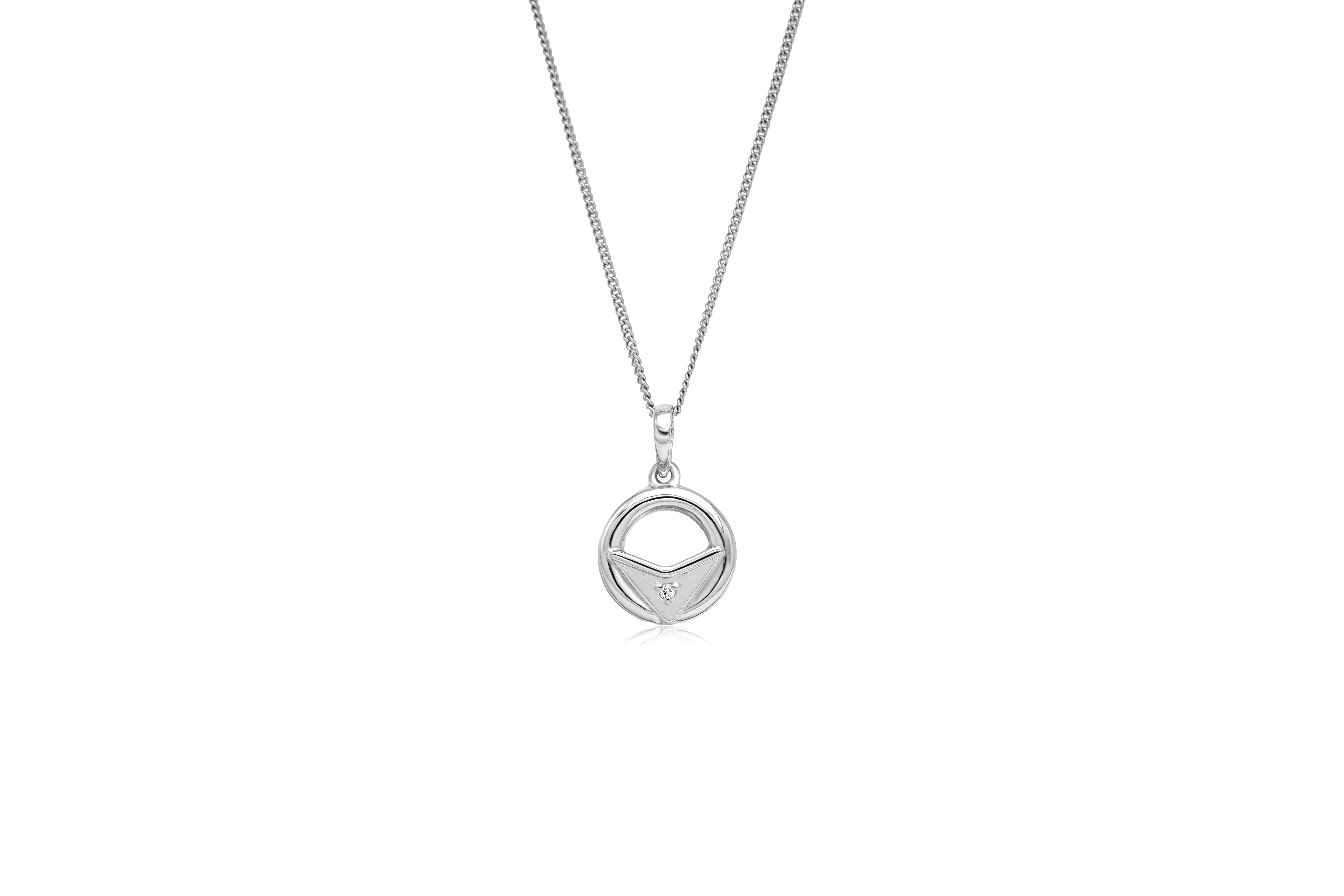 DAINTY HALO SILVER PENDANT SET